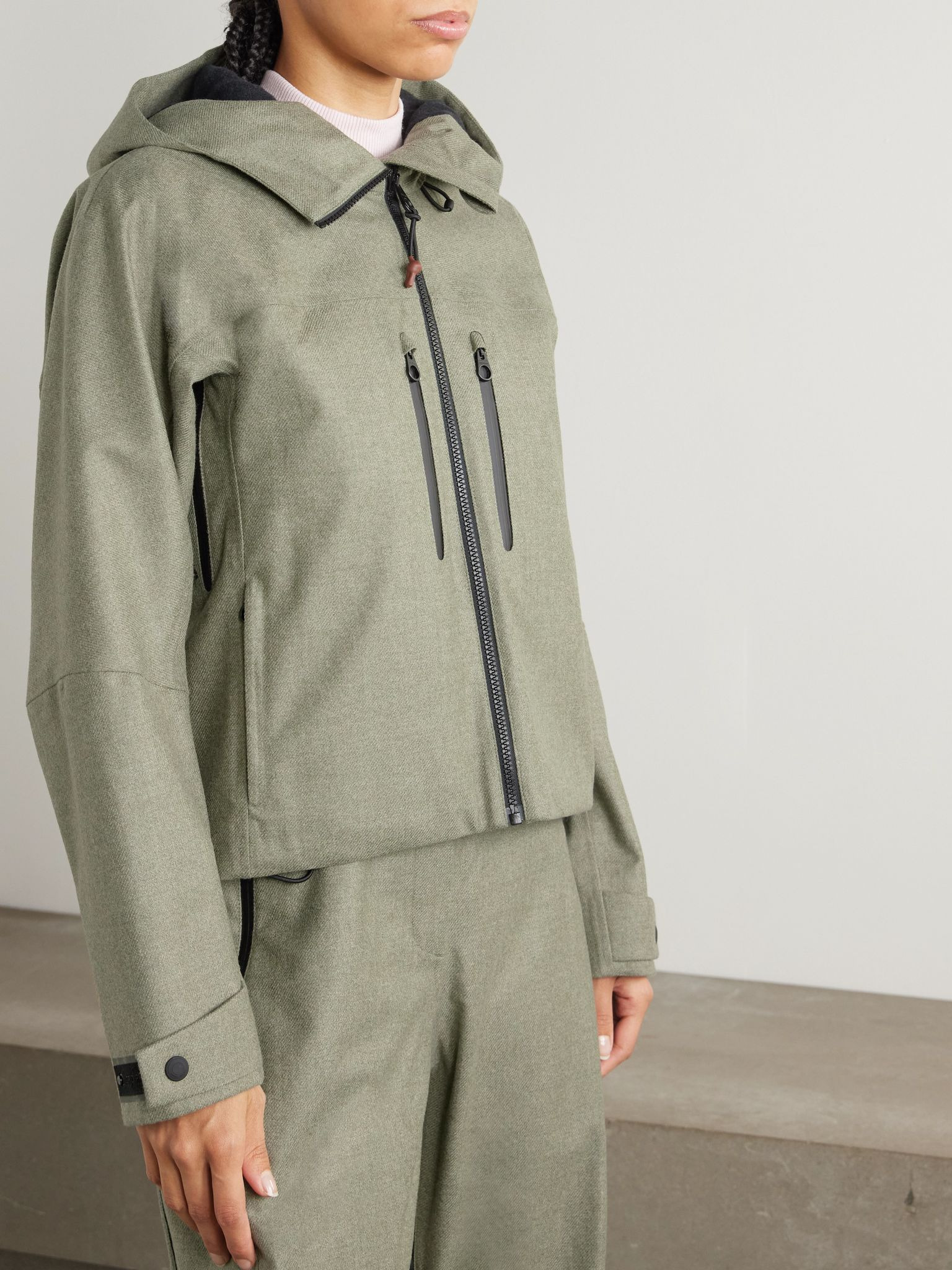 Abelboden wool and cashmere-blend hooded jacket Green - 3
