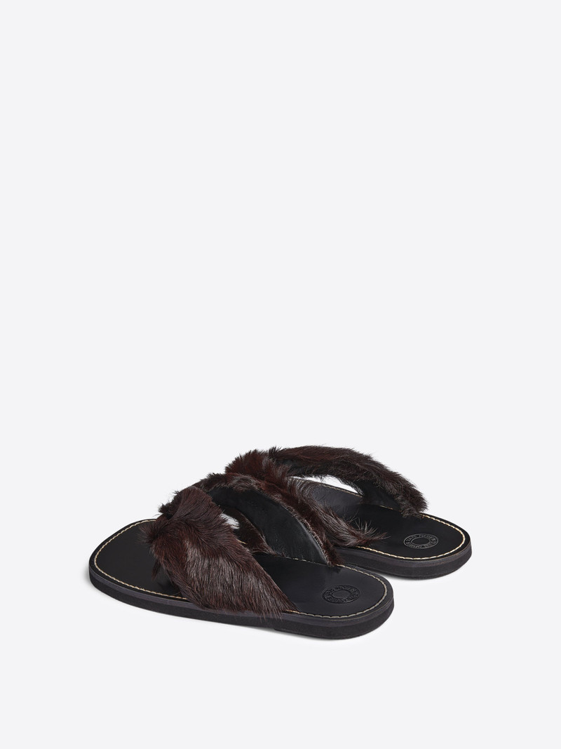 SANDALS IN LEATHER-TRIMMED CALF HAIR 3