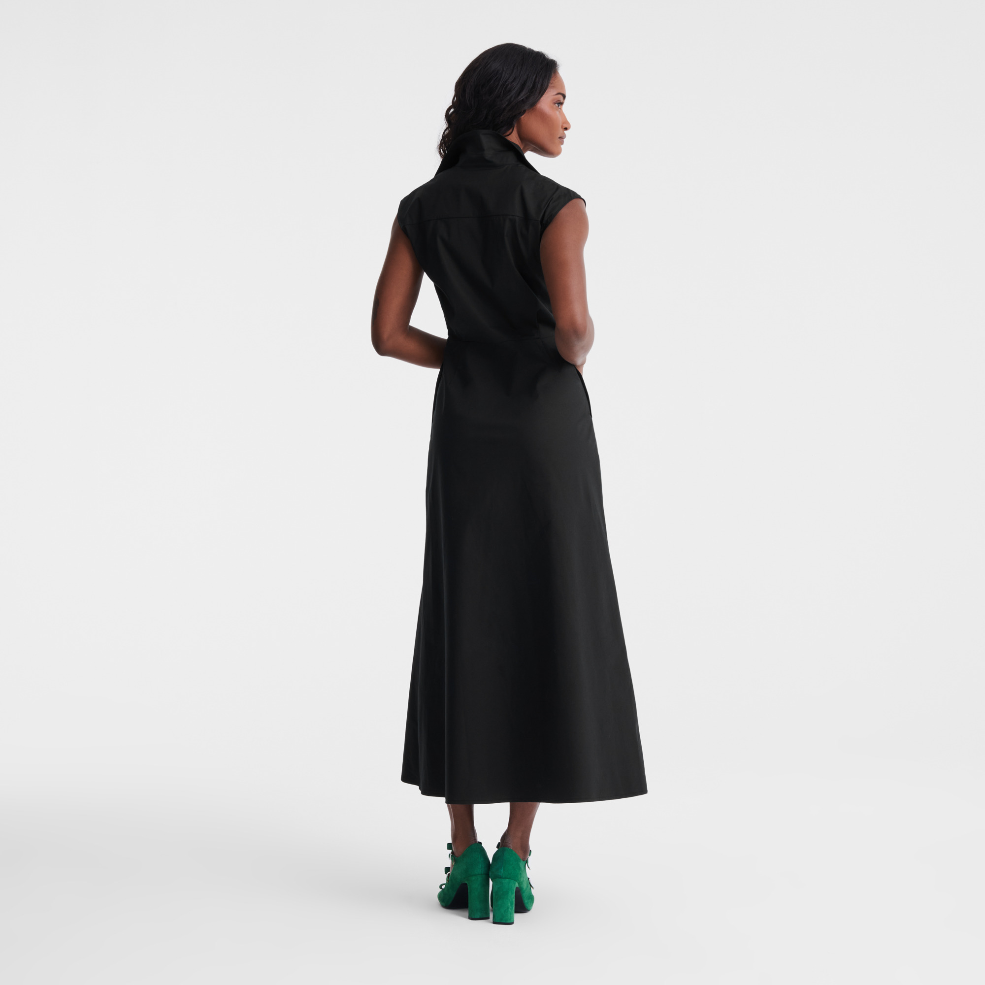 Long dress Black - Popelin - 3