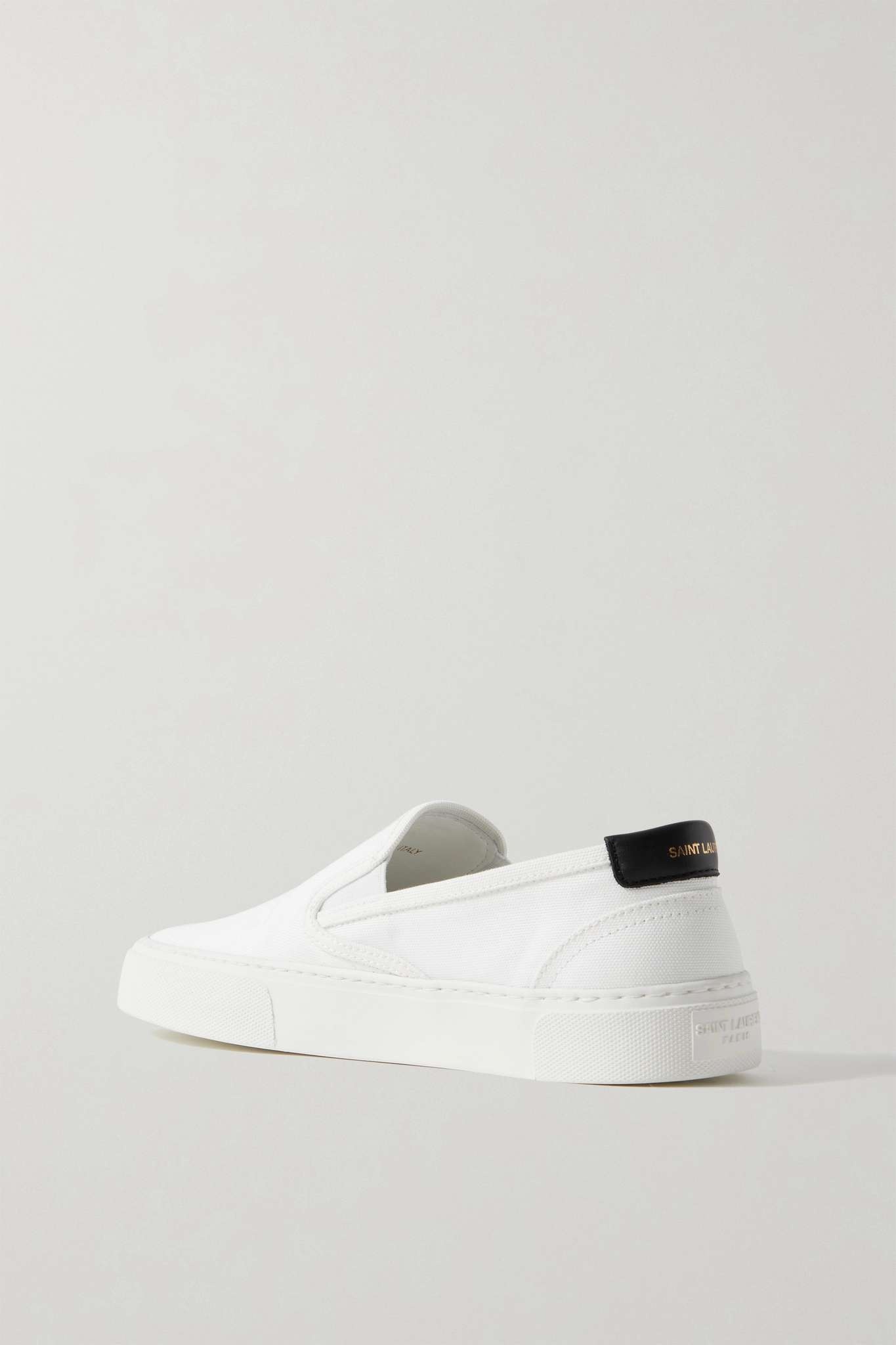 Venice leather-trimmed canvas slip-on sneakers - 3