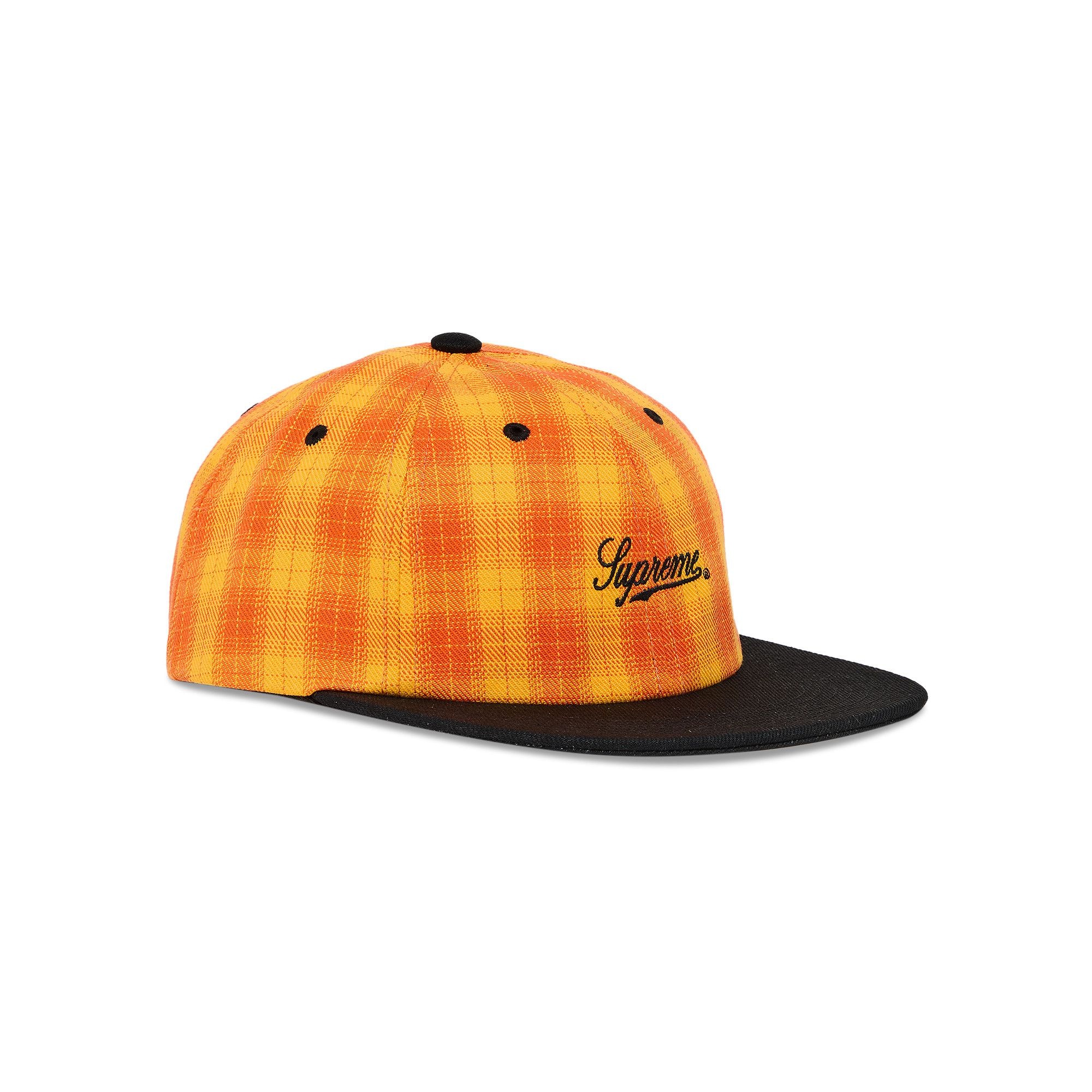 Supreme Script Logo 6-Panel 'Orange Plaid' - 2