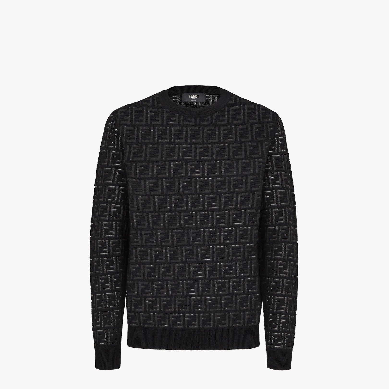 Sweater in black nylon and wool - 1