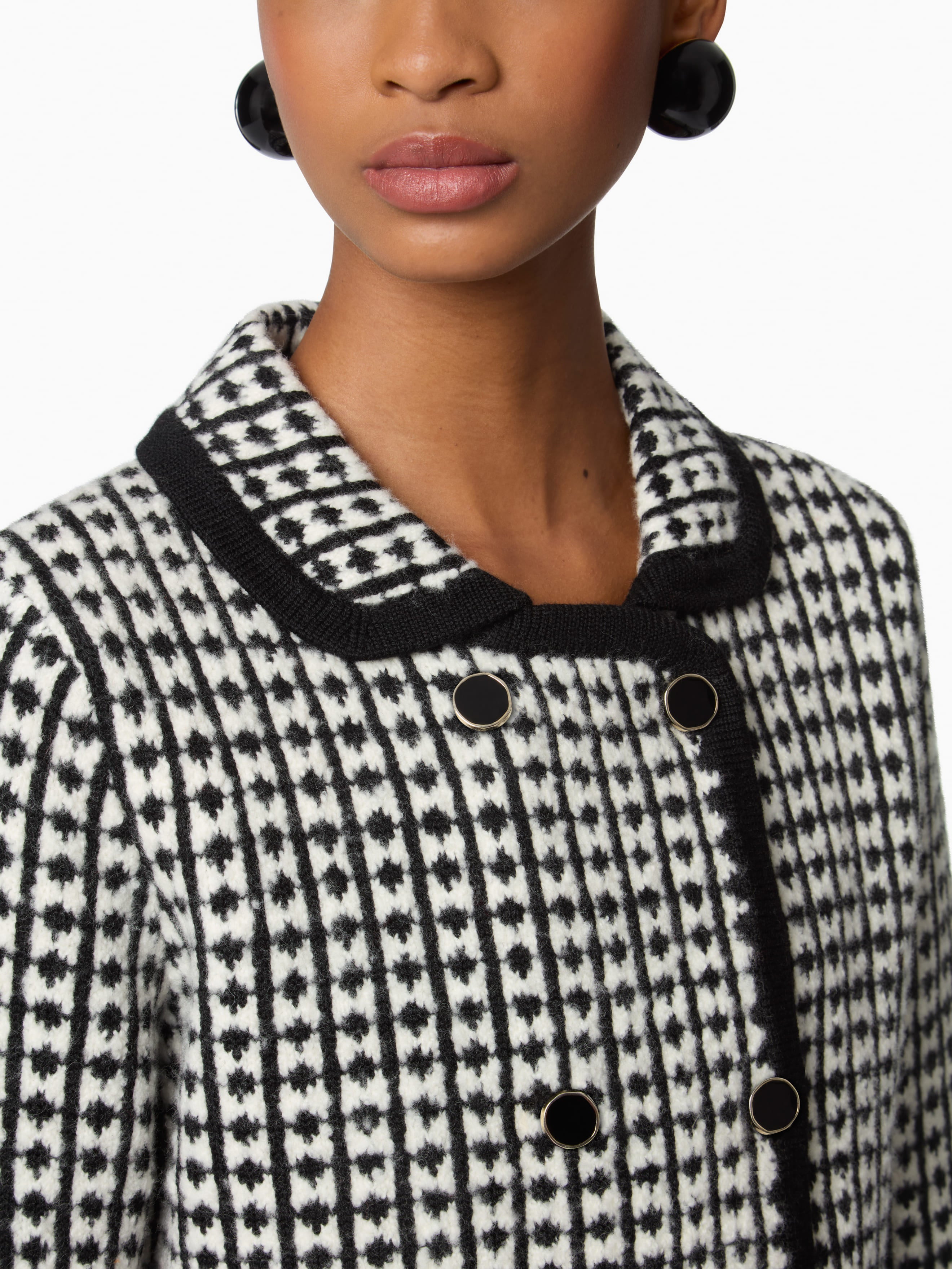 Tweed-Effect Knit Cardigan - 3