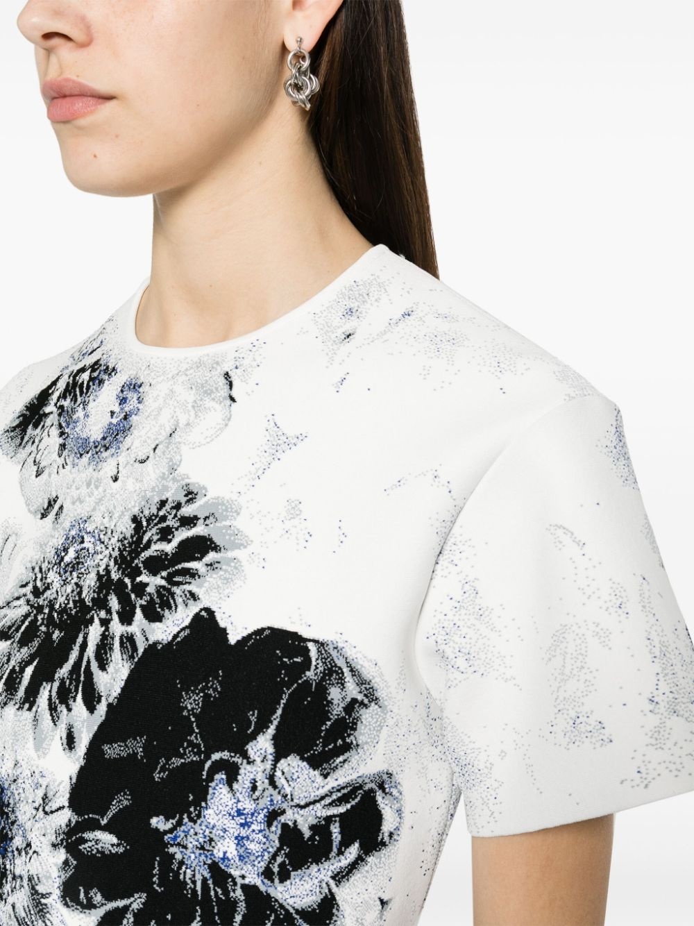 Chiaroscuro floral-jacquard T-shirt - 5