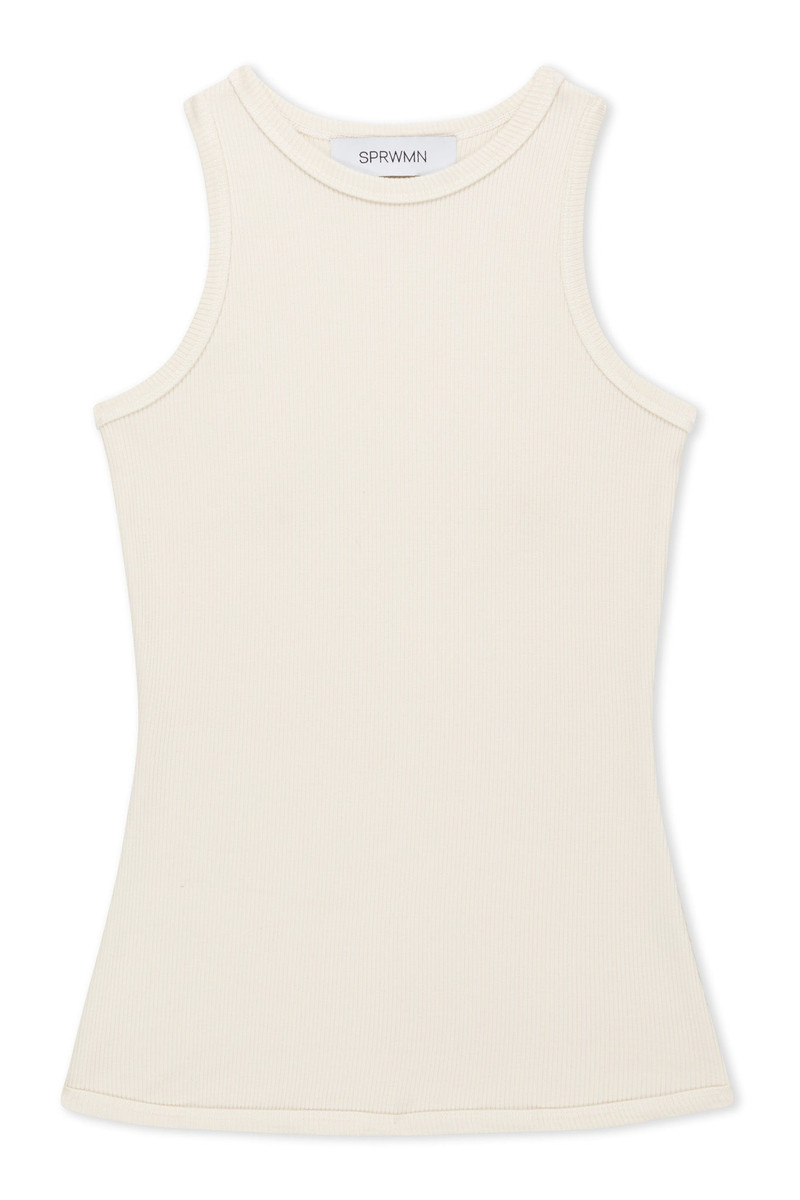 SPRWMN CREME RIB RACER TANK outlook