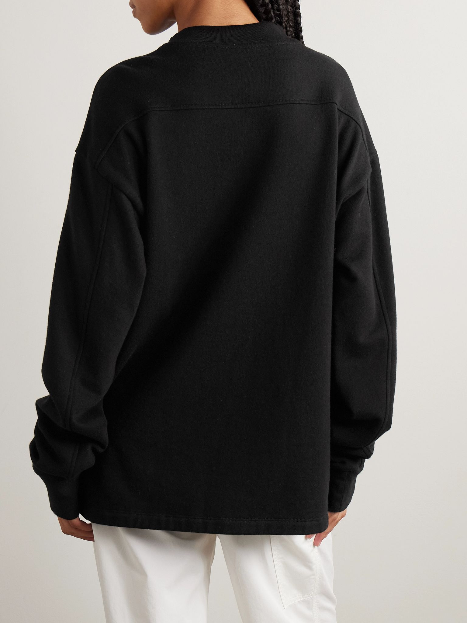 Amira cotton and cashmere-blend jersey sweater Black - 3