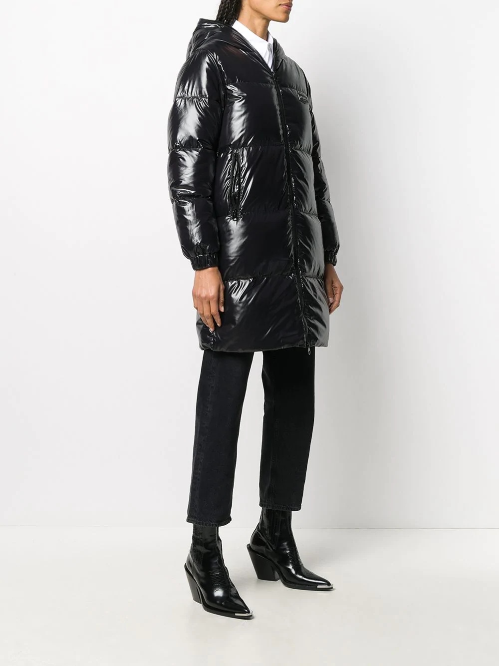 zipped padded coat - 3