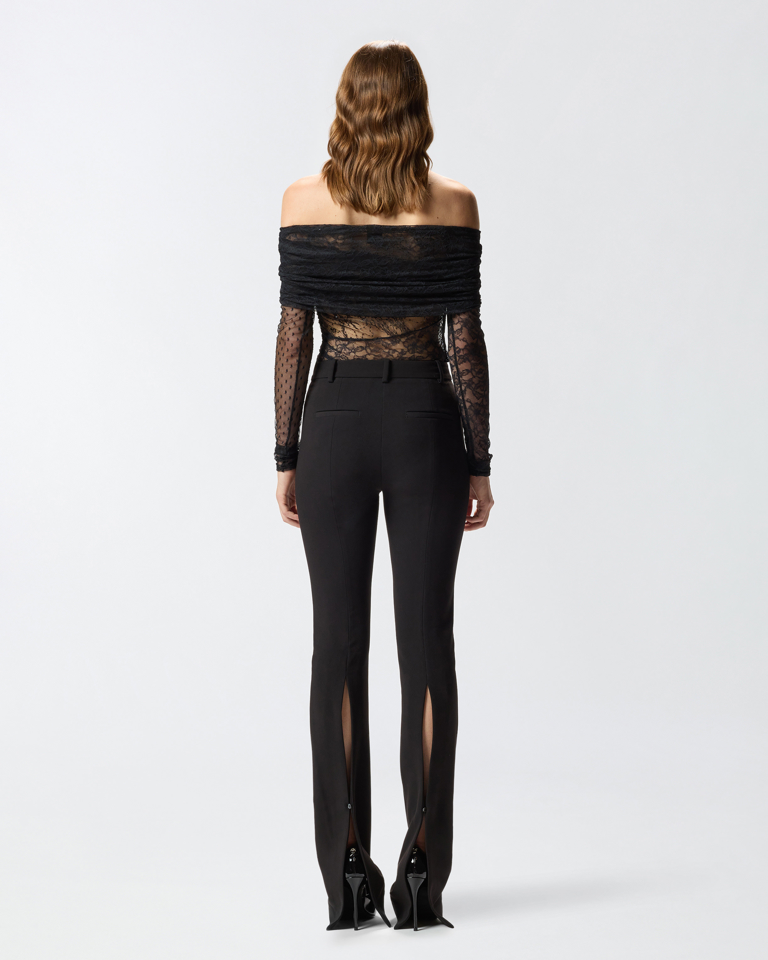PATCHWORK-EFFECT LACE BODYSUIT - 4