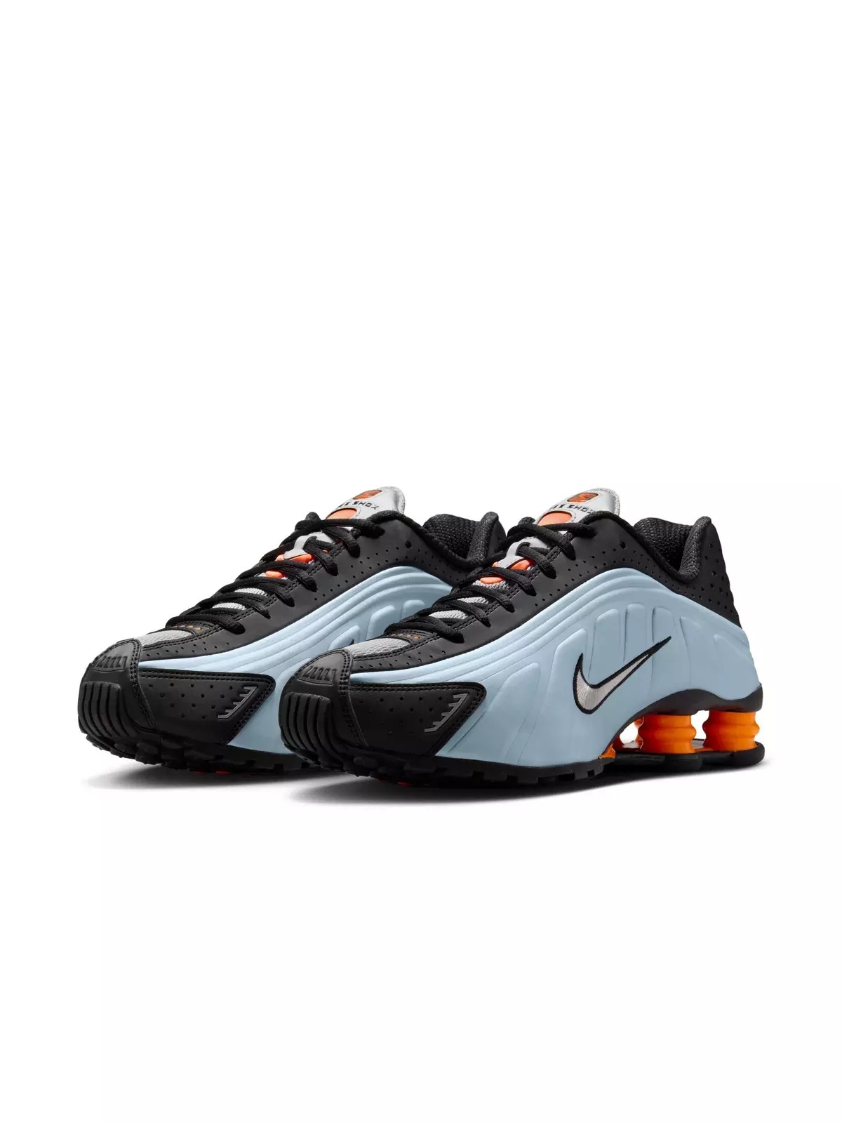 Shox R4 "Blue Tint/Metallic Silver/Total Orange" Women's Shoe - 5