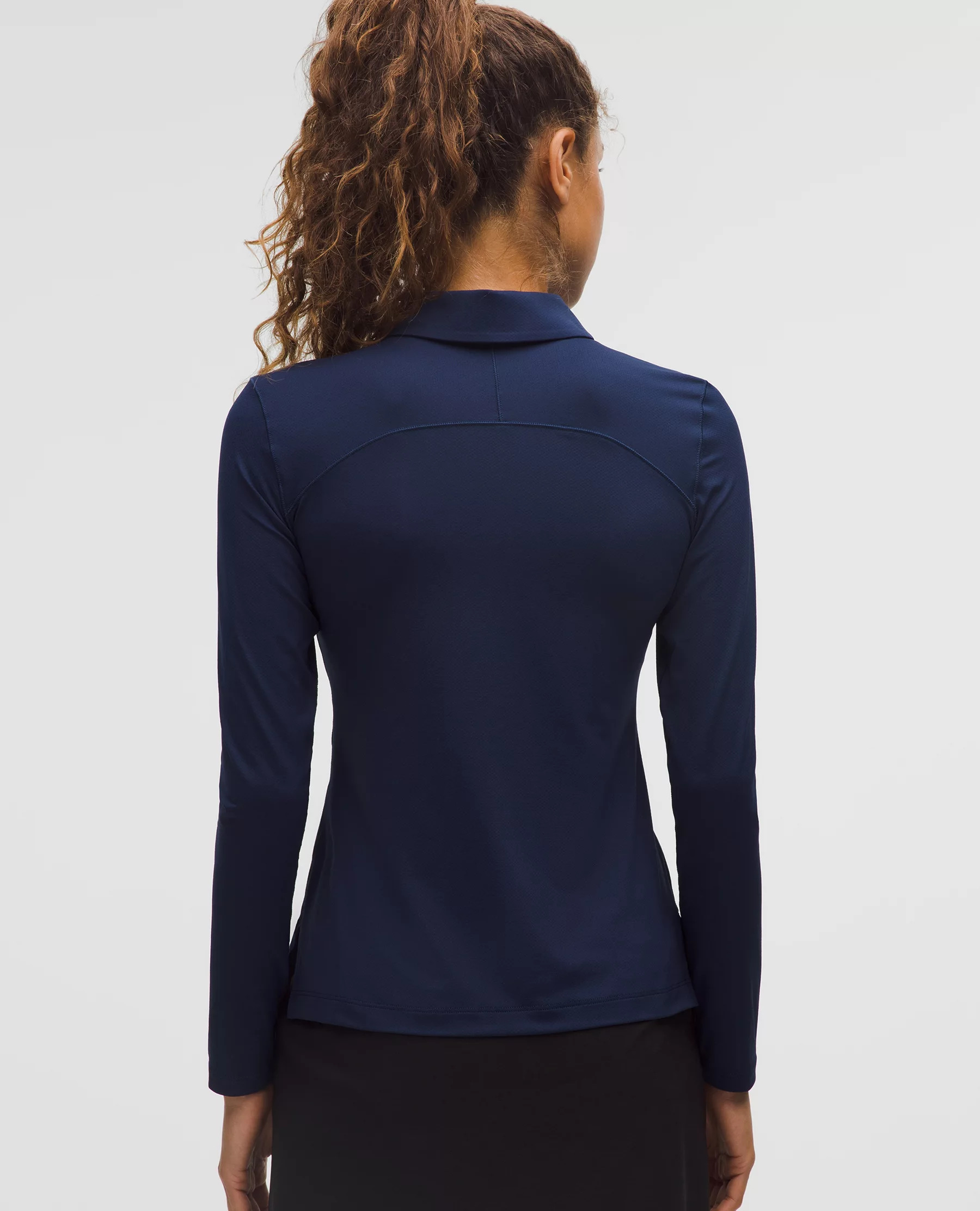 Quick-Dry Long-Sleeve Polo Shirt *Straight Hem - 3