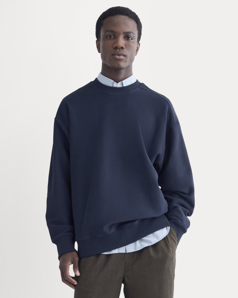 EVERLANE TWILL TERRY JACQUARD CREW SWEATSHIRT outlook