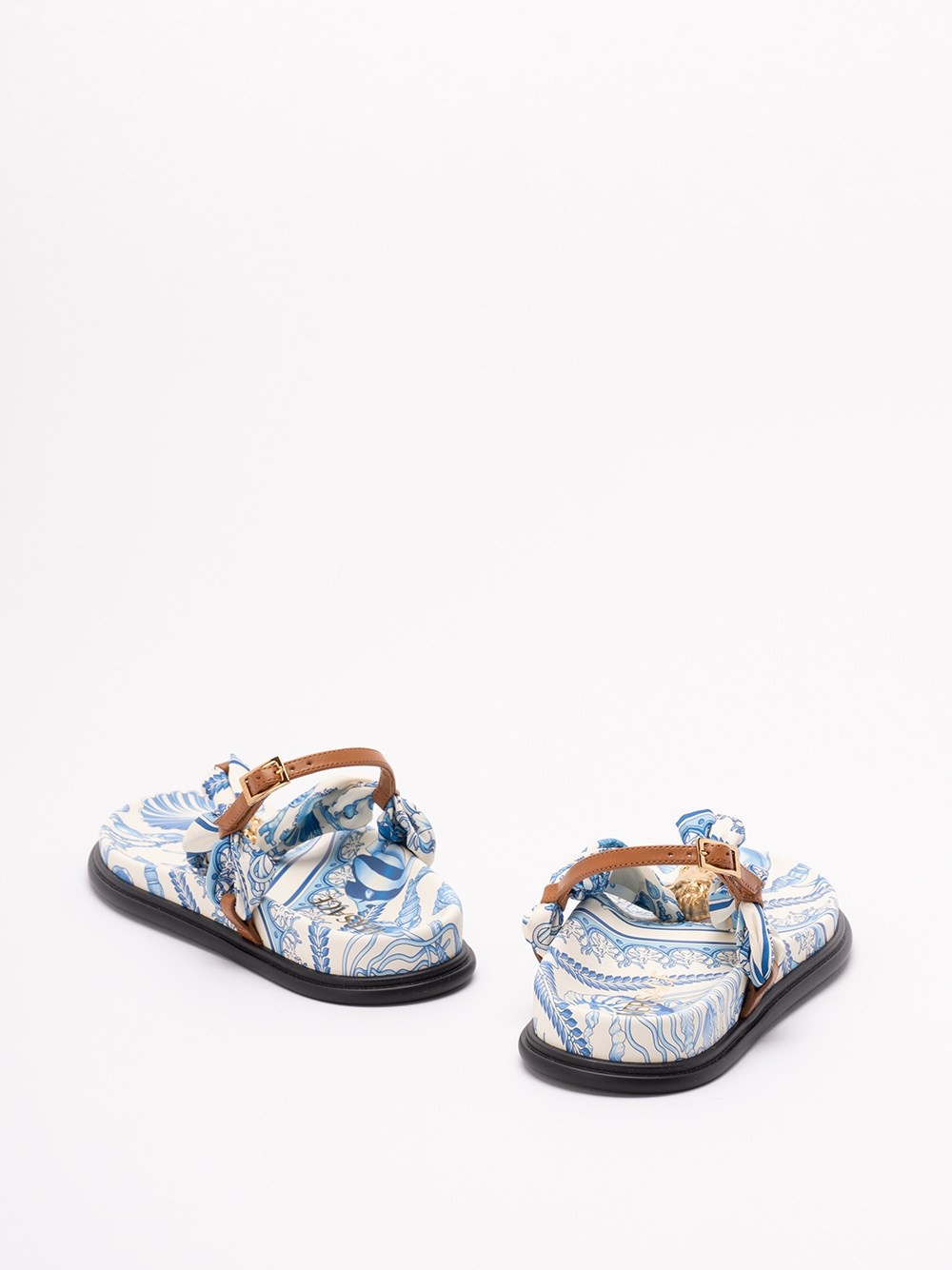 Fabric And Calf Leather Sandals - 3