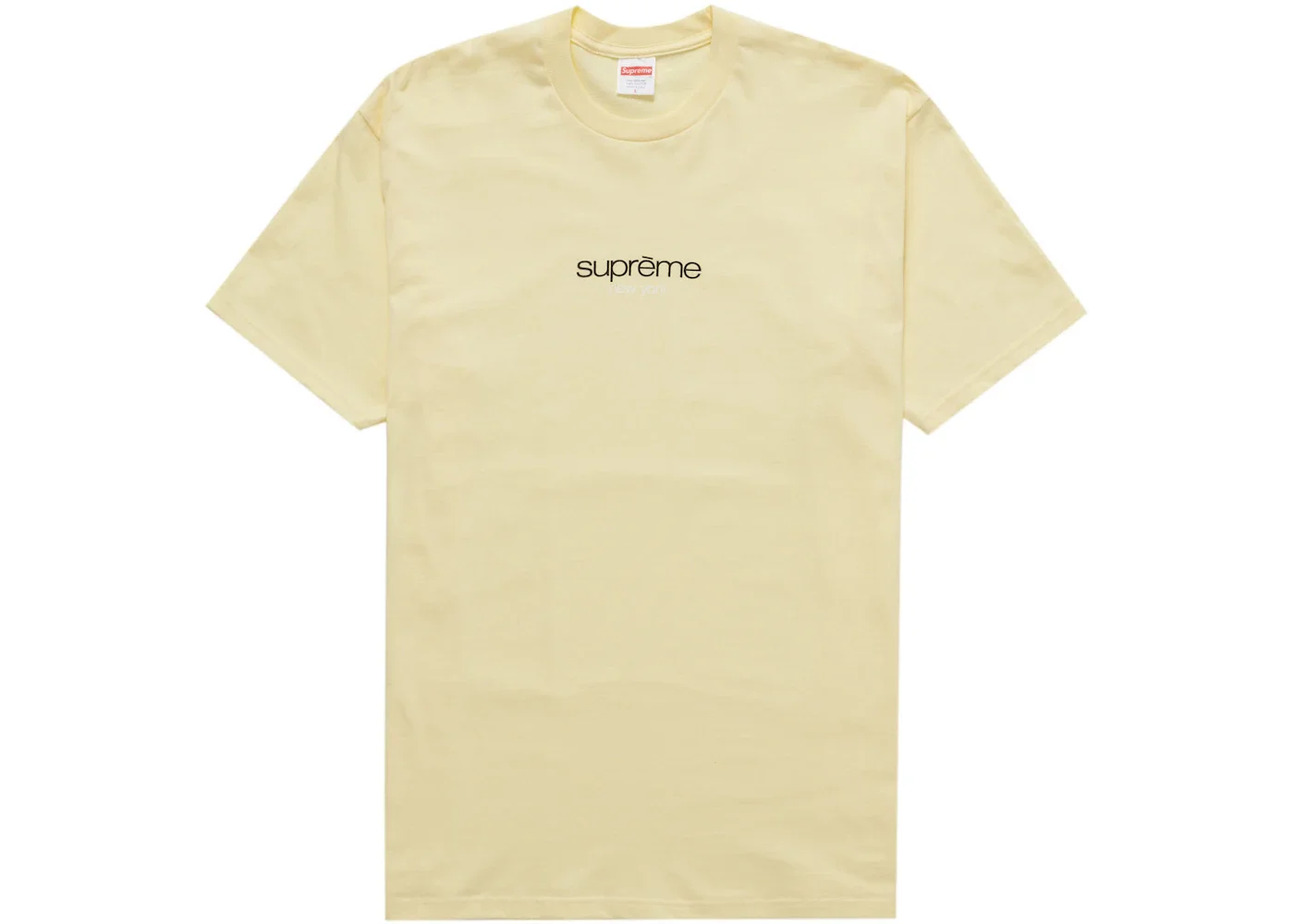 Supreme Classic Logo Tee Pale Yellow - 1