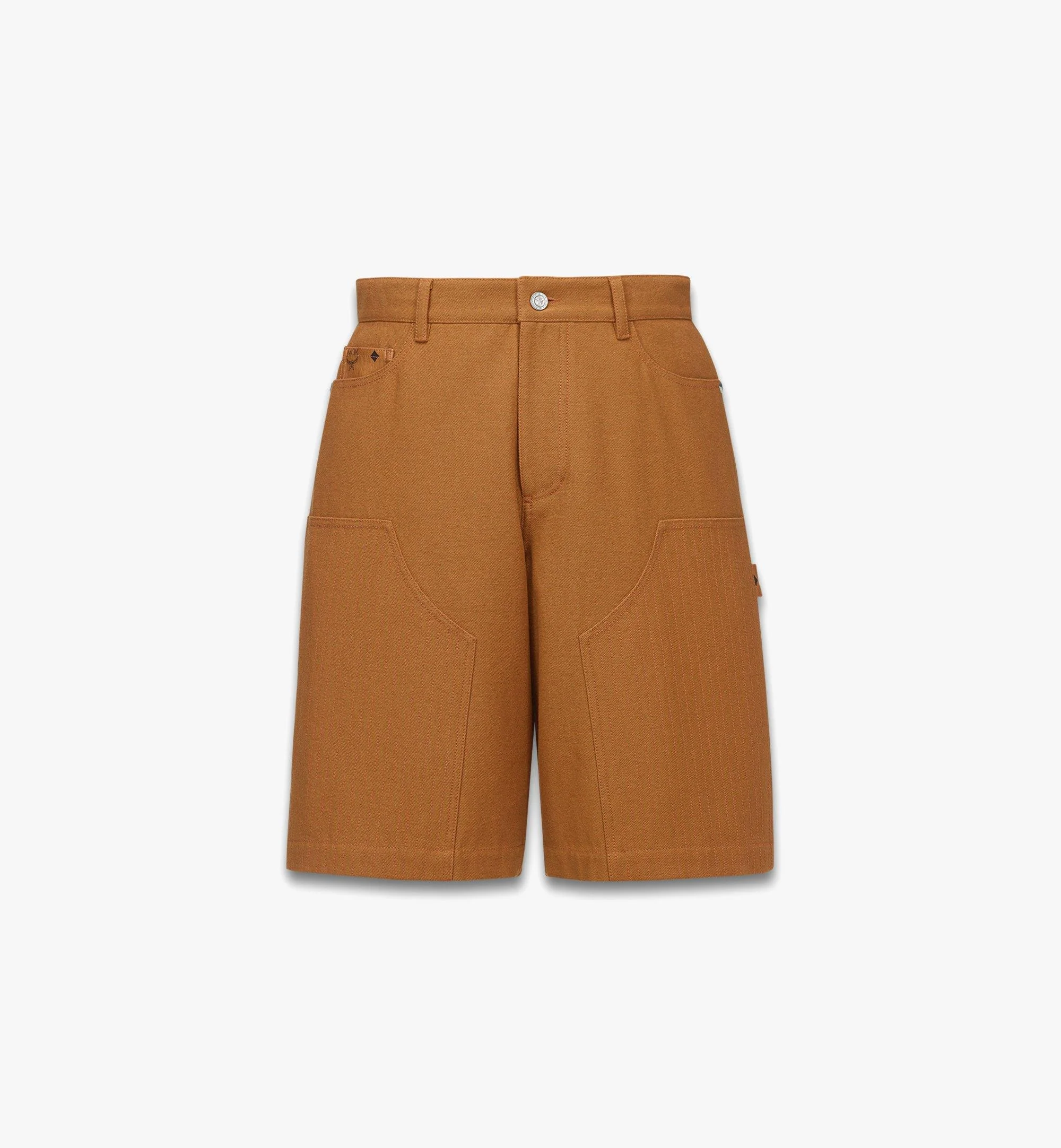 Shorts in Cotton Twill and Monogram Print Leather - 1