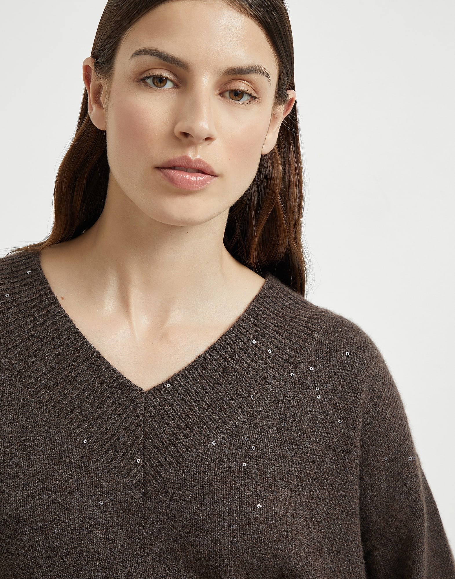 Cashmere and silk diamond yarn sweater - 3