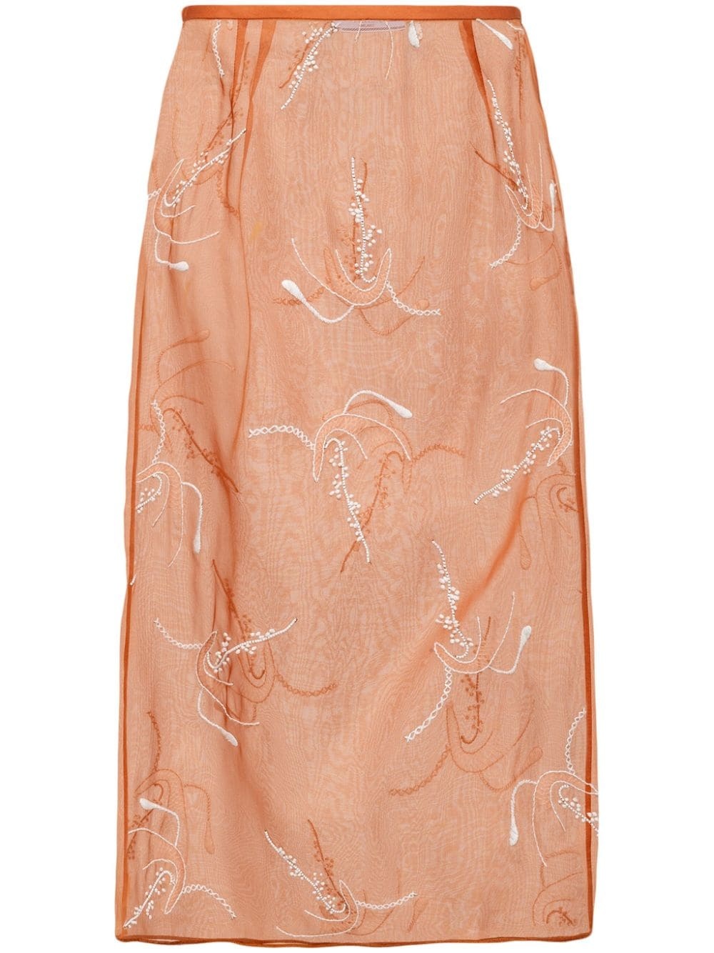 embroidered organza midi skirt - 1