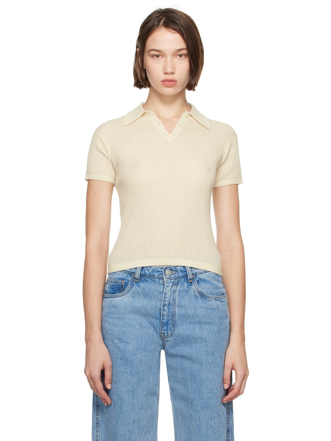 White Shrunken Polo - 1