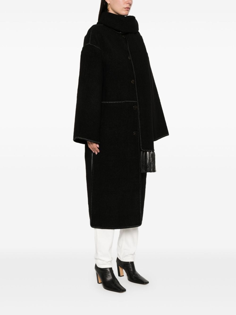 embroidered scarf coat - 3