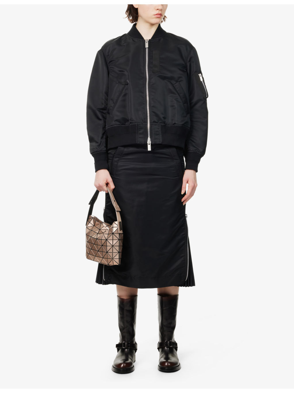 Padded Pleated Shell Midi Skirt - 2