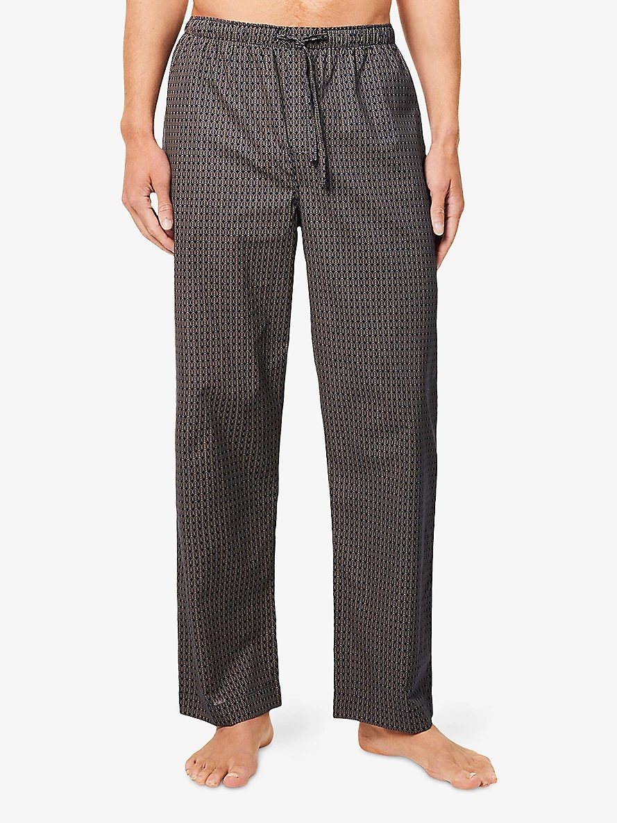 Nelson Graphic-Pattern Cotton Pyjama Bottoms - 3