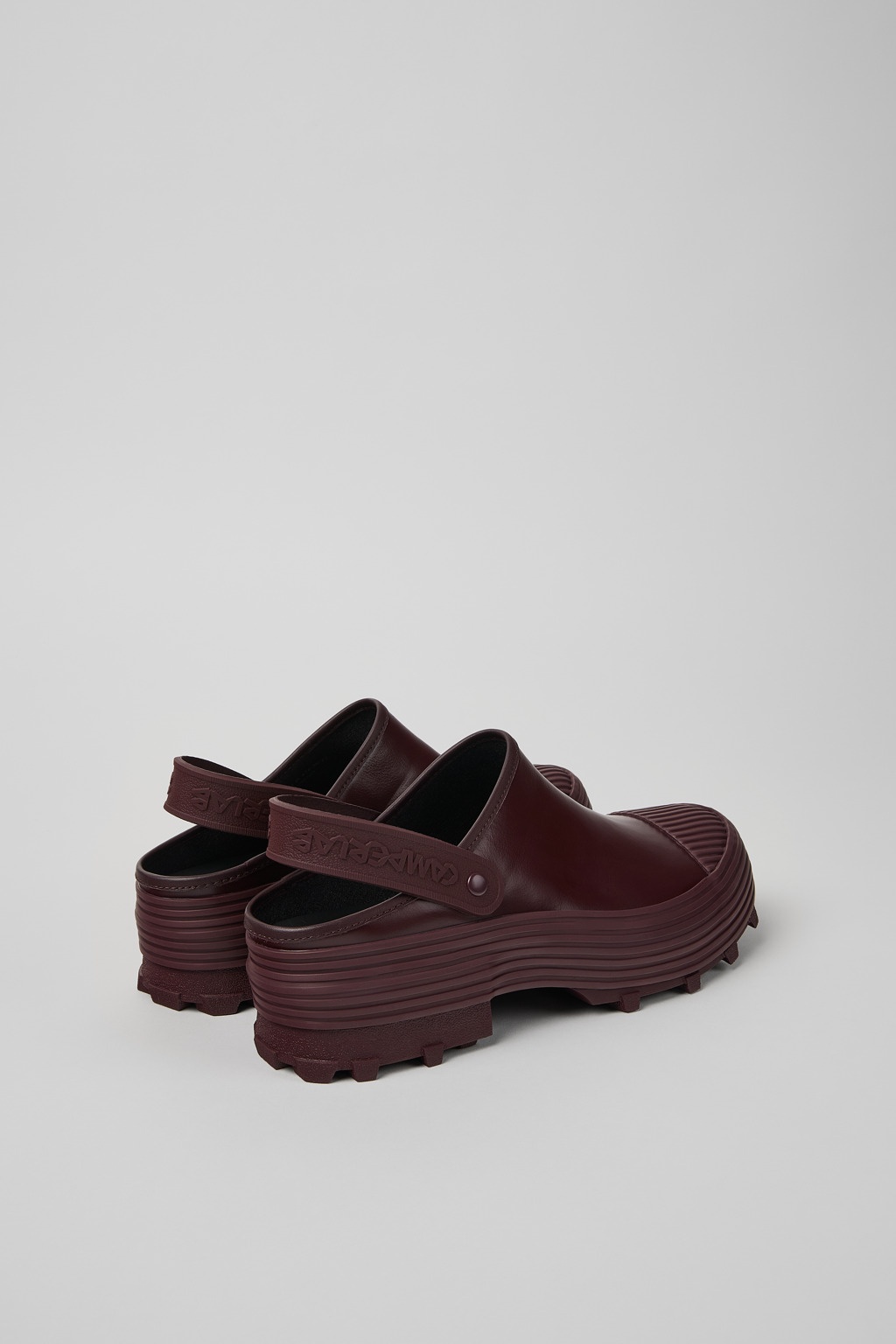 Burgundy Leather Clogs - 3