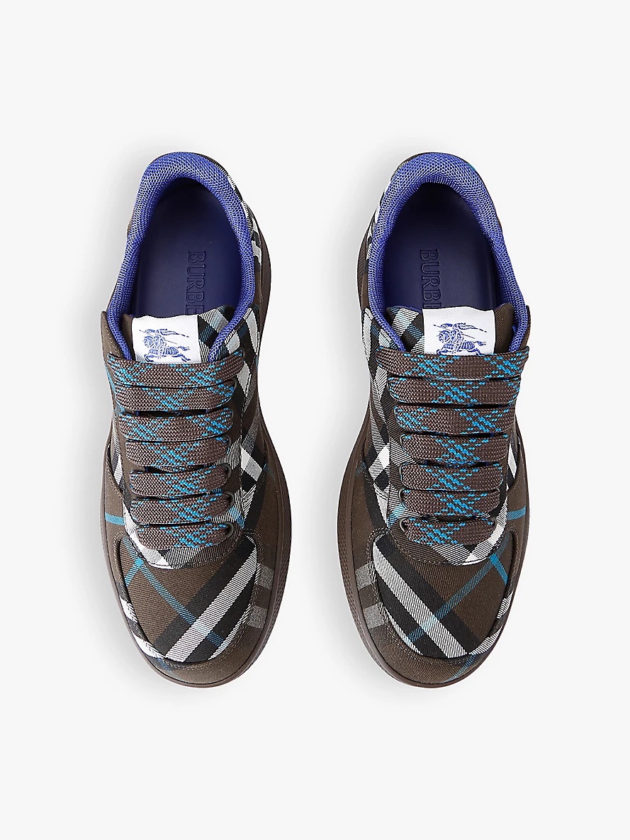 Terrace checked woven low-top trainers - 2