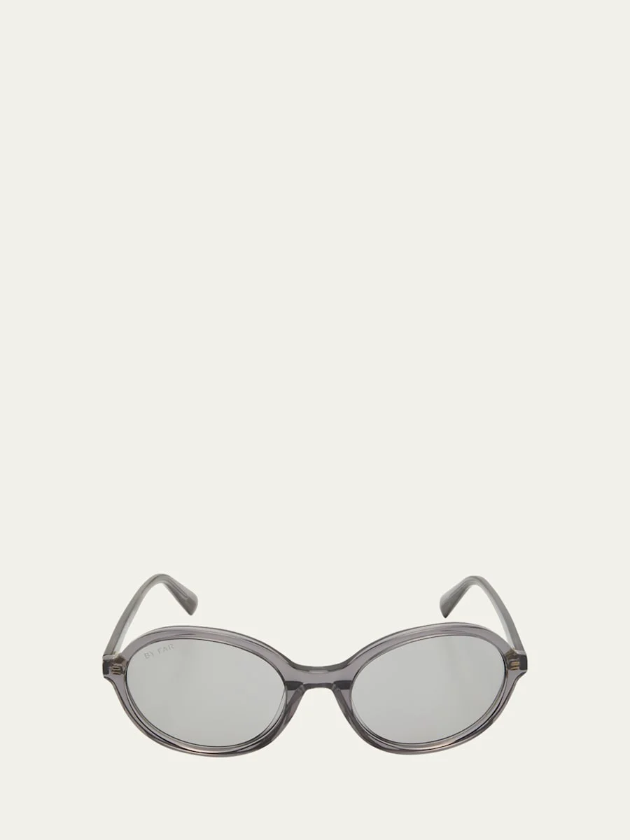 Velvet Semi-Transparent Round Acetate Sunglasses - 1