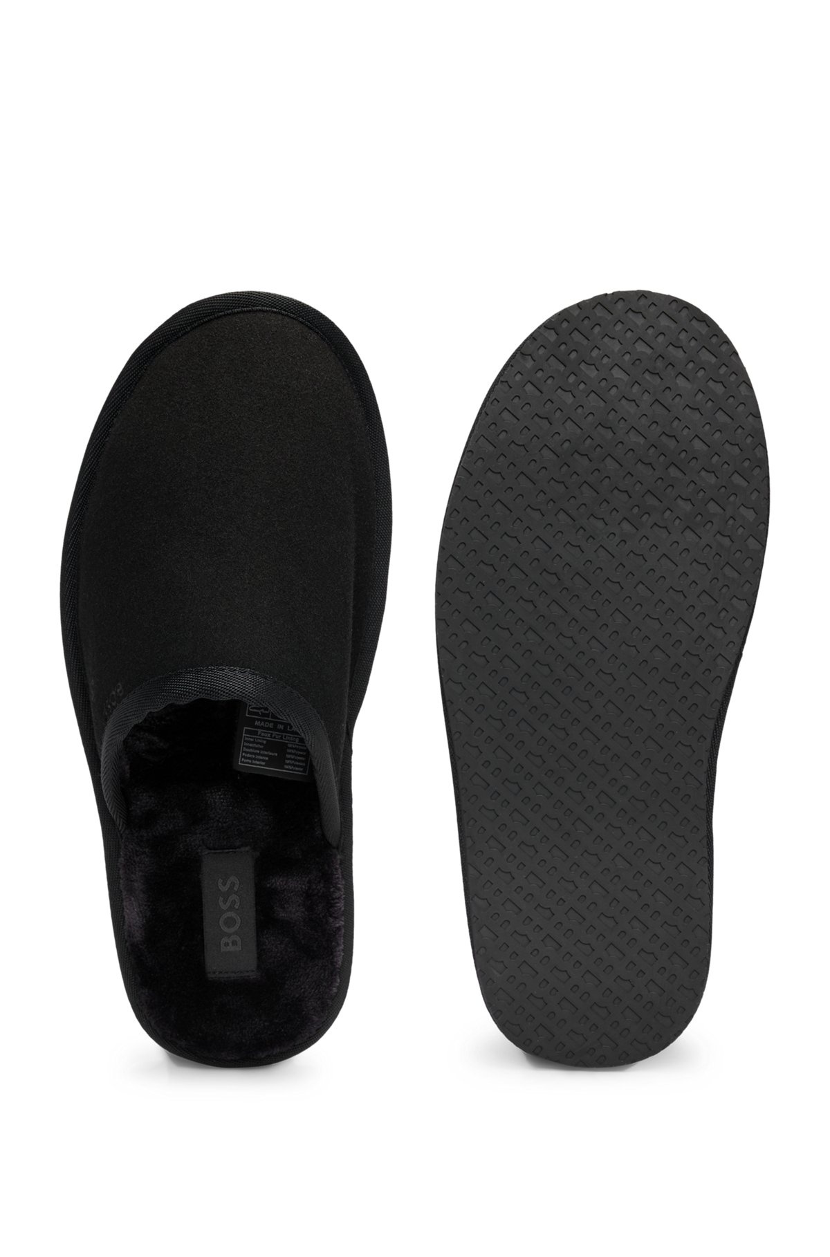 FAUX-SUEDE SLIPPERS WITH RUBBER SOLE - 4