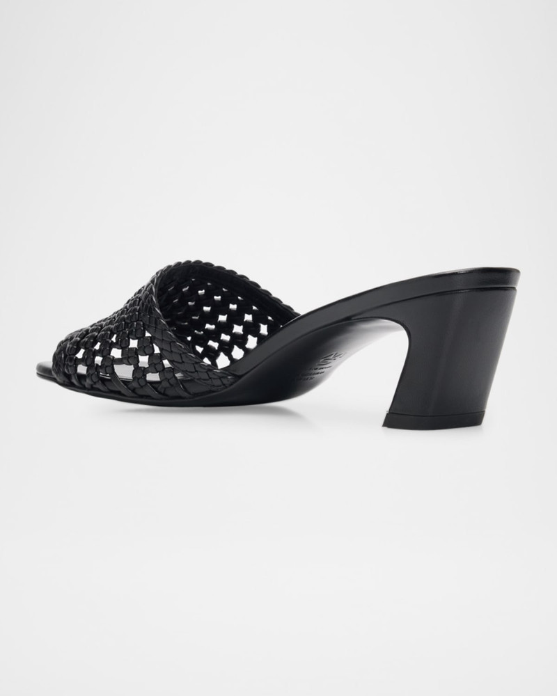 Stuart Weitzman Marina 50mm Leather Angled-Heel Slide Sandals outlook