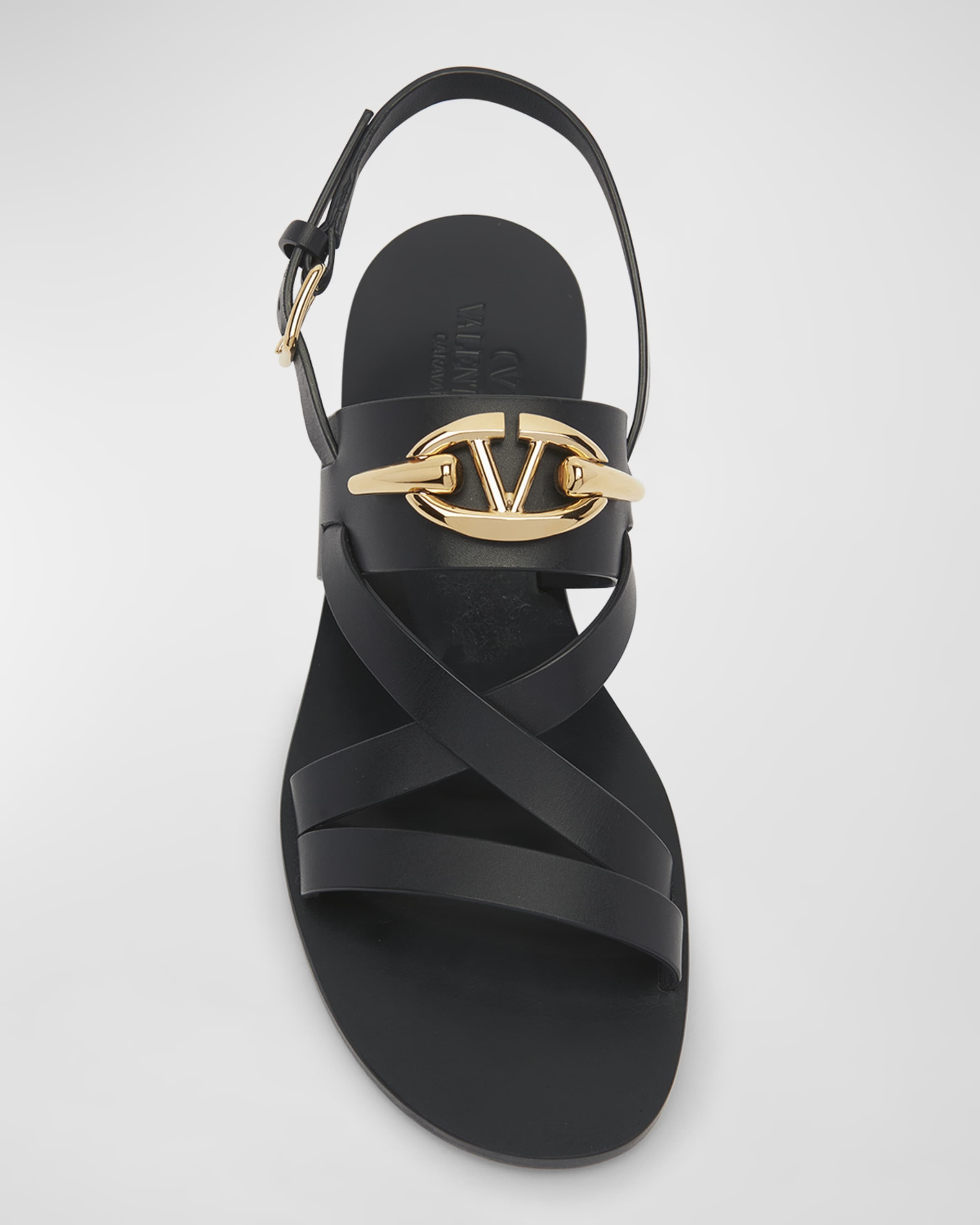 Gate VLogo Leather Slingback Sandals - 6
