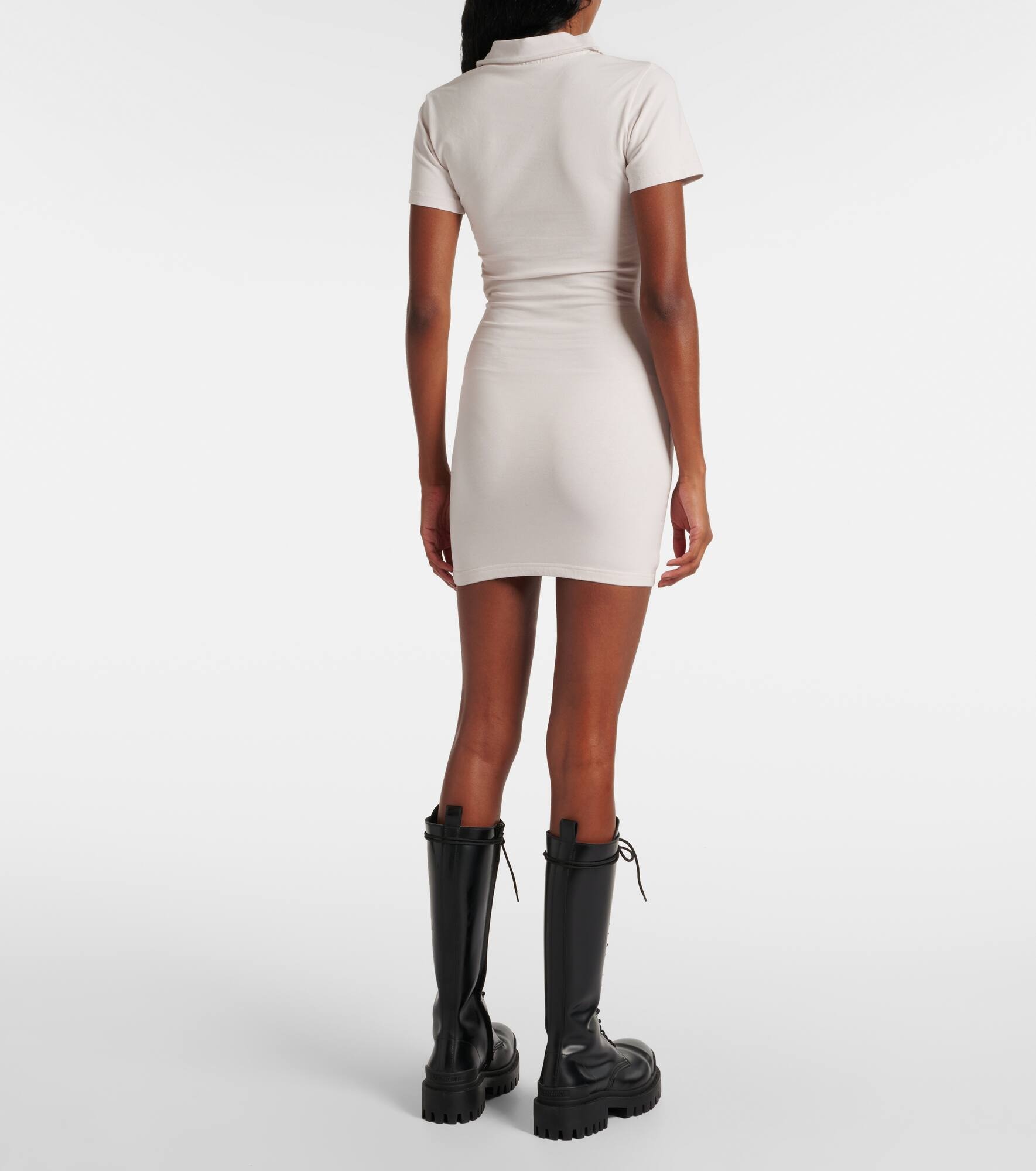 Cotton-blend jersey minidress - 3