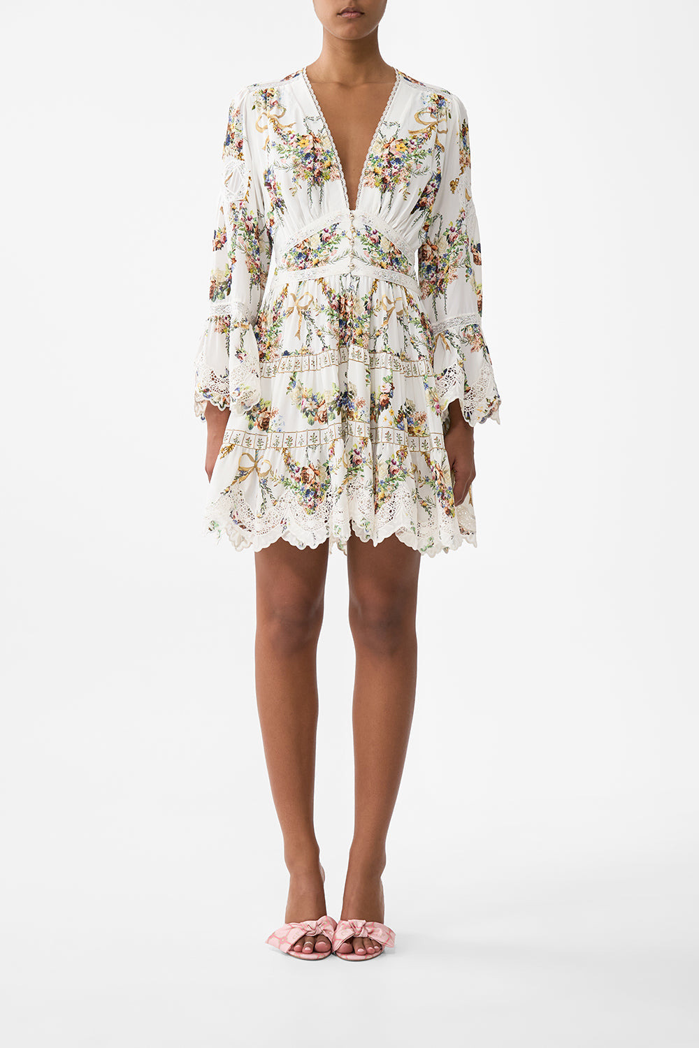 TIERED DRESS WITH RUFFLE FRILL SLEEVES - 2