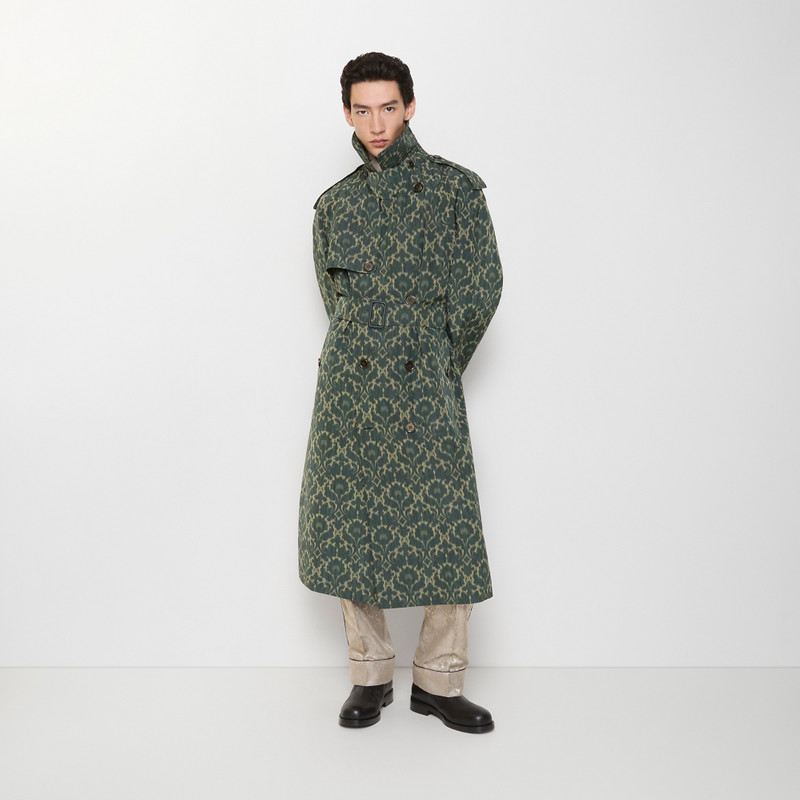 Long Baroque Viscose Blend Trench Coat 3