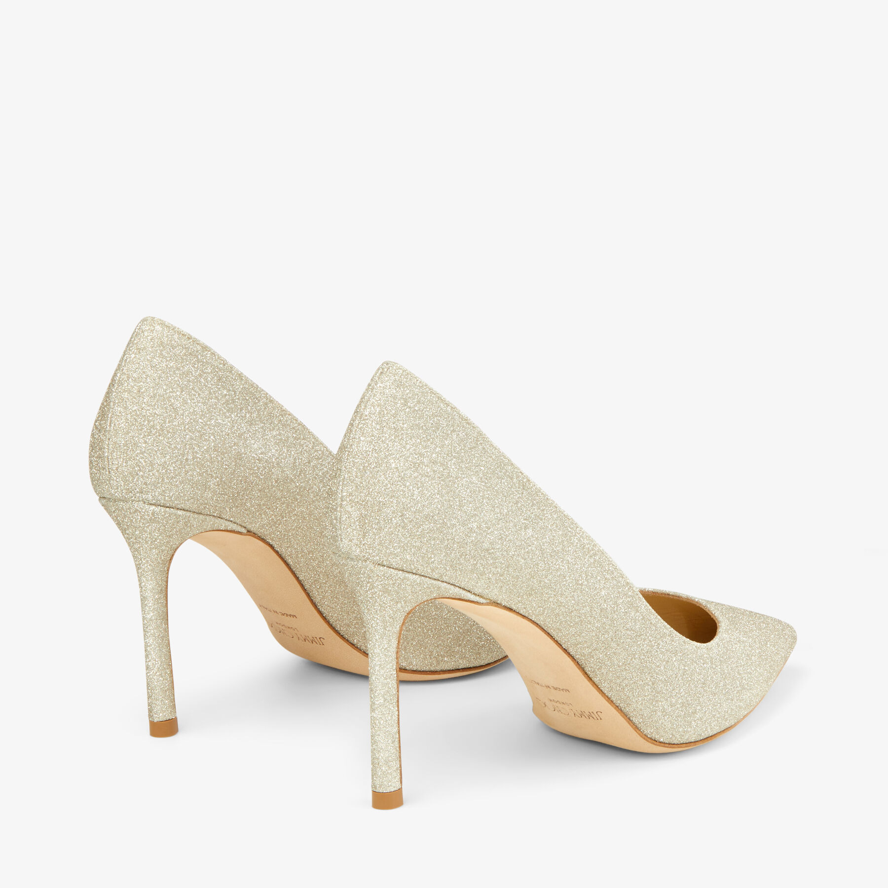 Romy 85
Platinum Ice Dusty Glitter Pointy Toe Pumps - 5