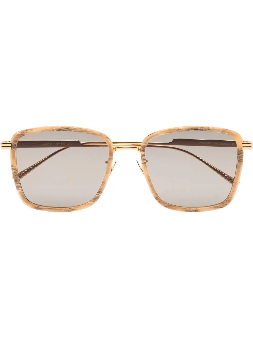 marble-effect square-frame sunglasses - 1