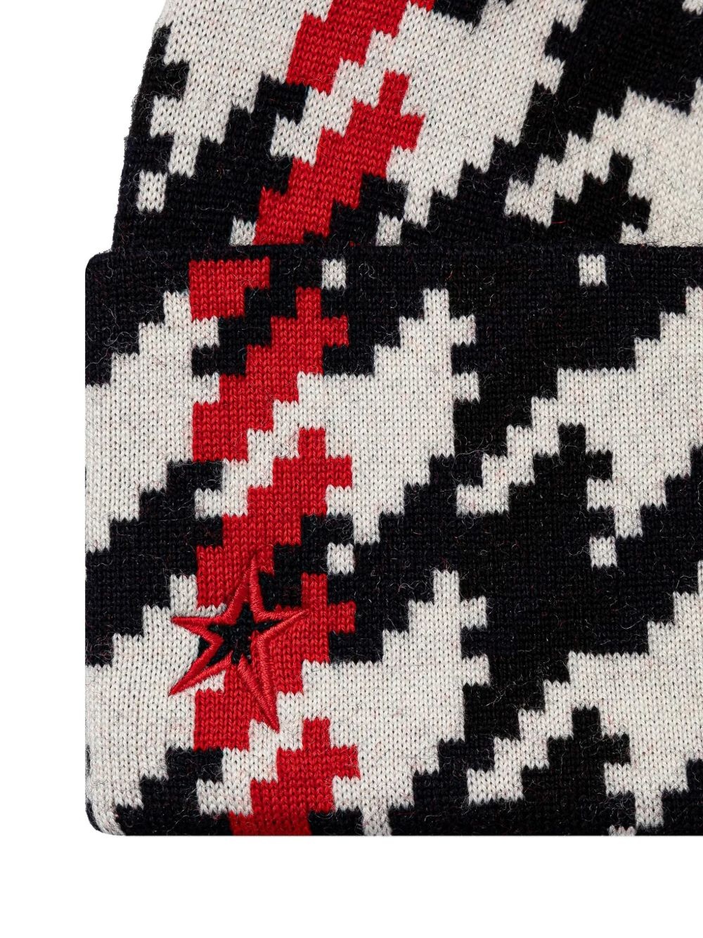houndstooth-pattern wool beanie - 2