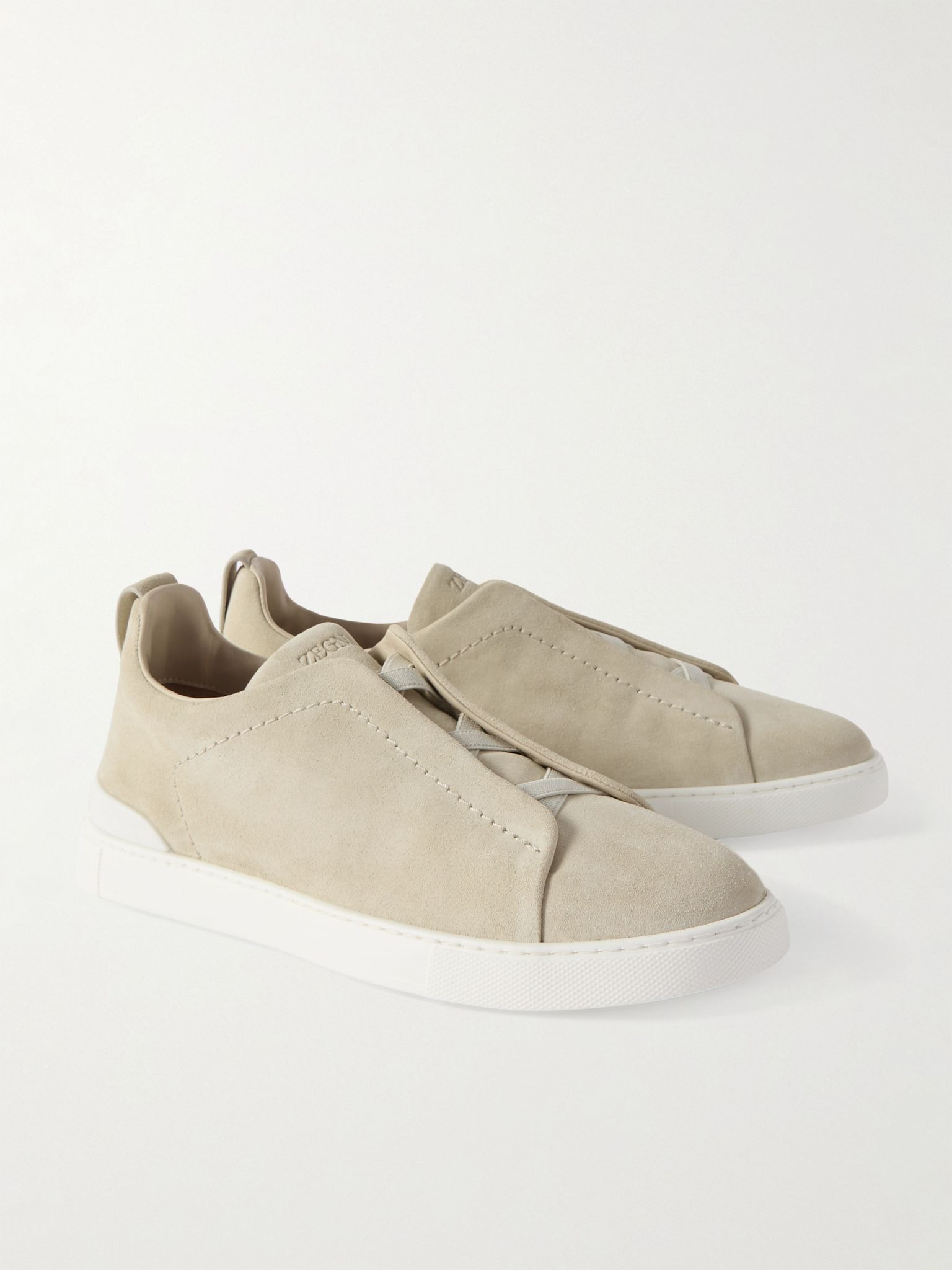 Triple Stitch™ Suede Slip-On Sneakers Cream - 4