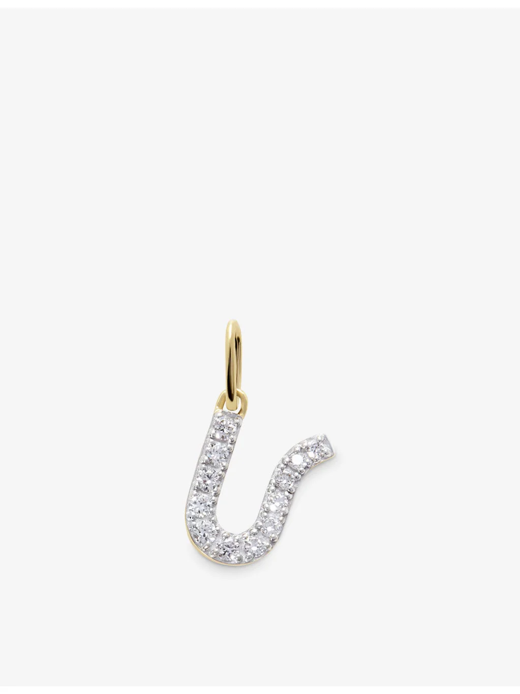 Initial U 14ct Yellow-Gold Lab-Grown Diamond Charm - 1