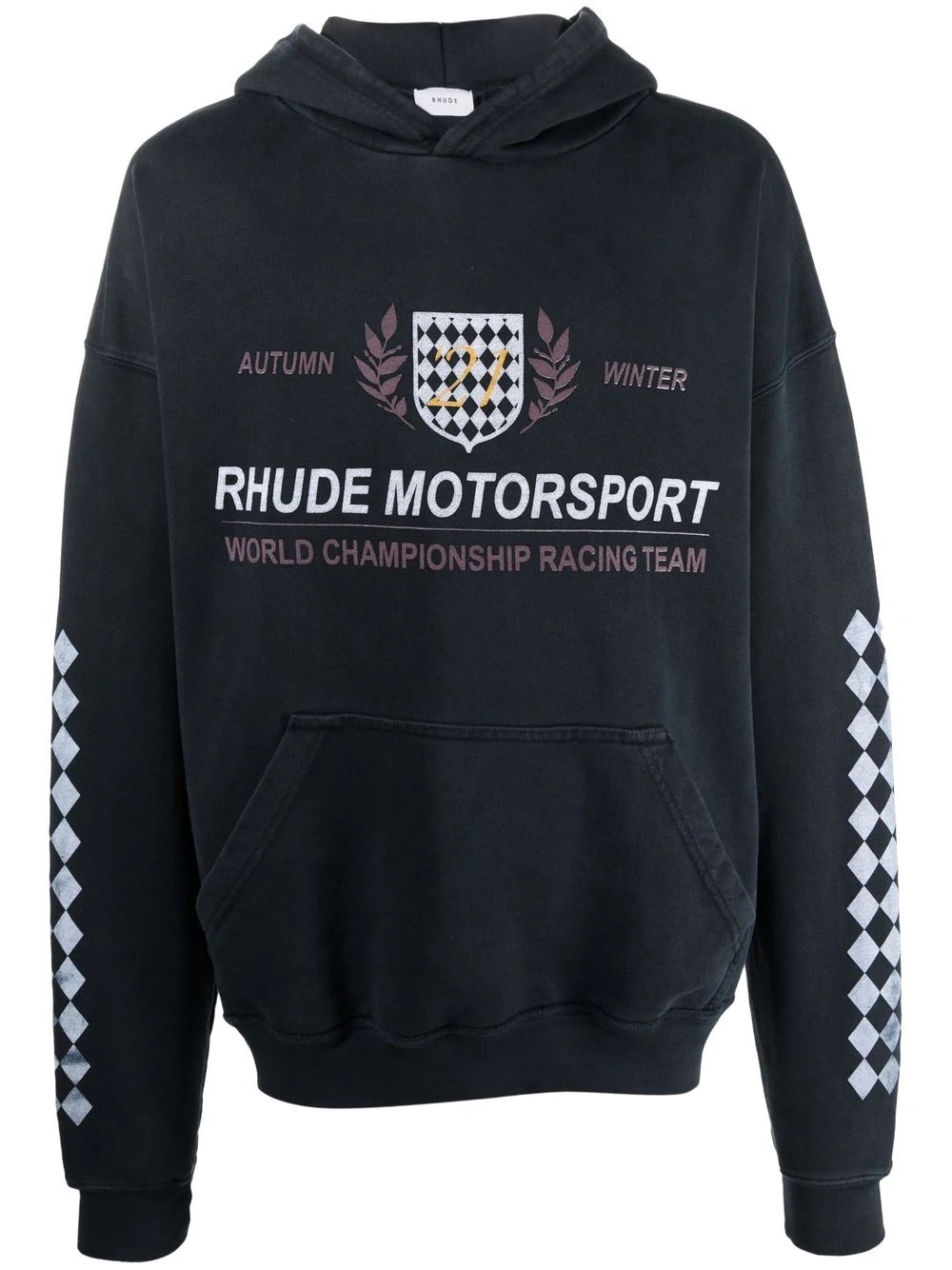 Motor Crest cotton hoodie - 1