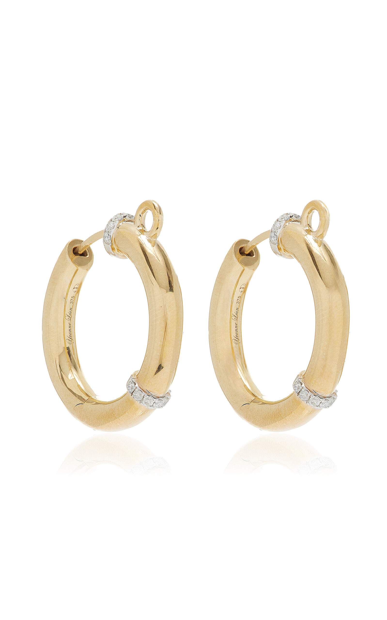 Carabiner 9K Yellow Gold Diamond Earrings gold - 3