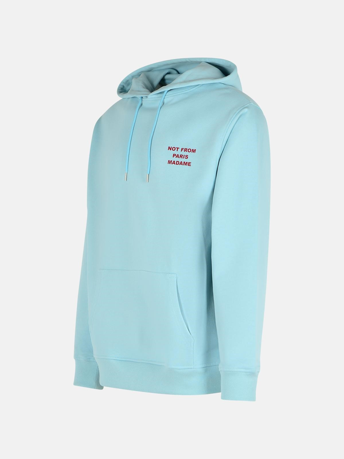 'SLOGAN' LIGHT BLUE COTTON SWEATSHIRT - 2