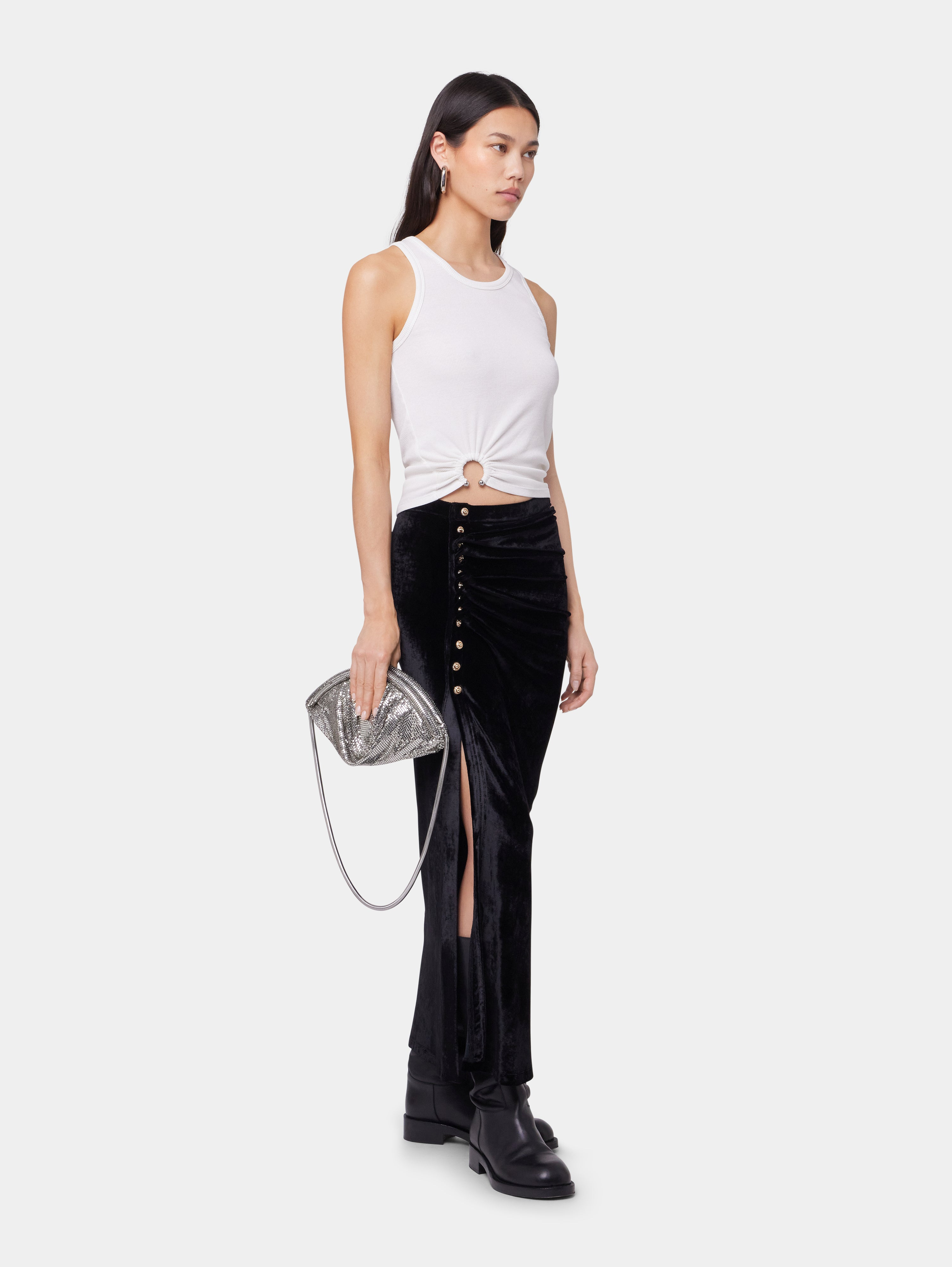 WHITE TANK TOP WITH SIGNATURE PIERCING - 2
