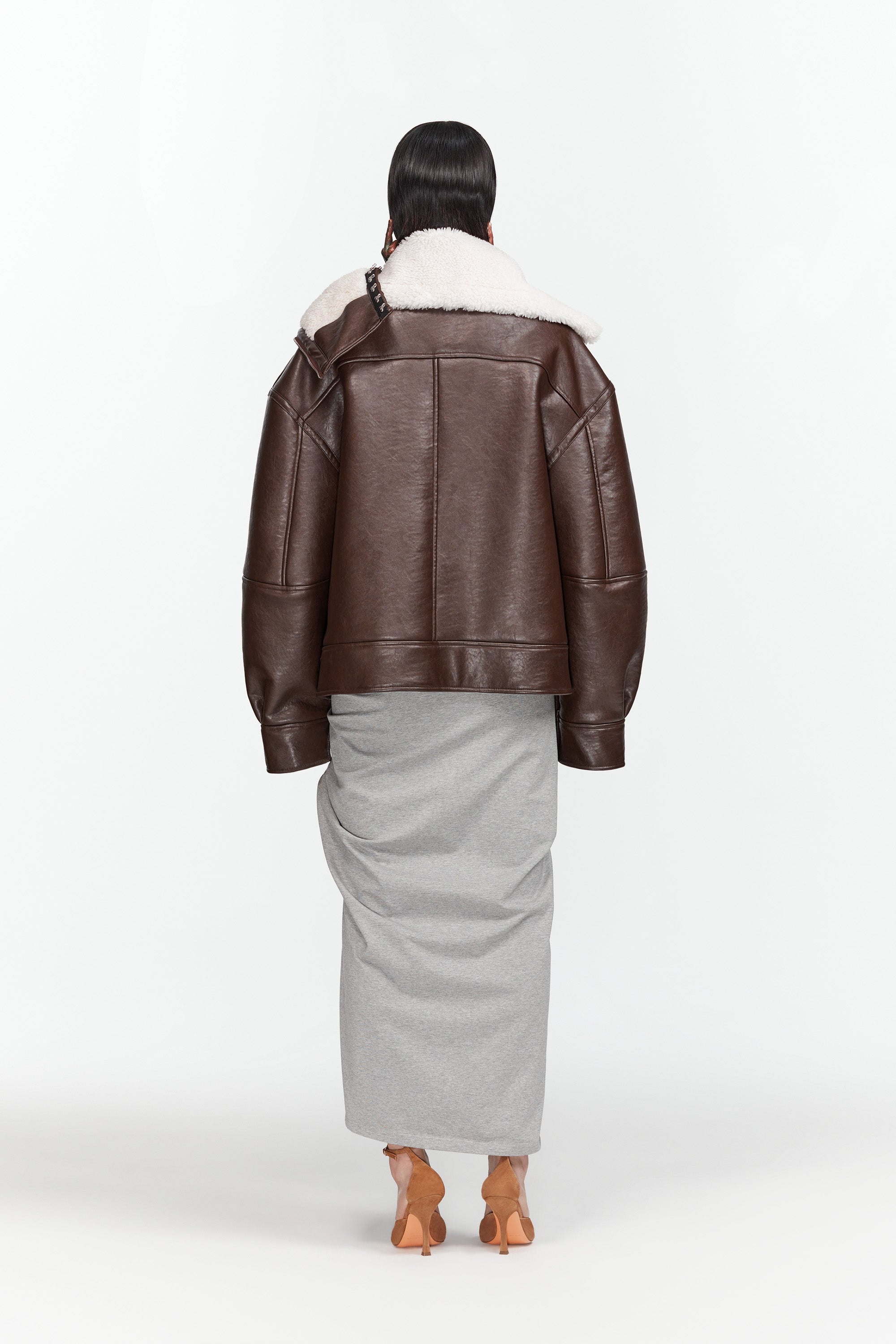 Hook and Eye Shearling Jacket - 6