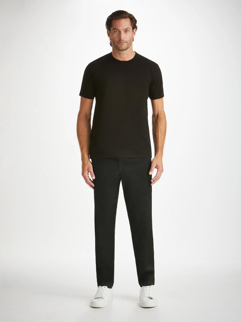 Derek Rose Men's Trousers Harris Lyocell Cotton Black outlook
