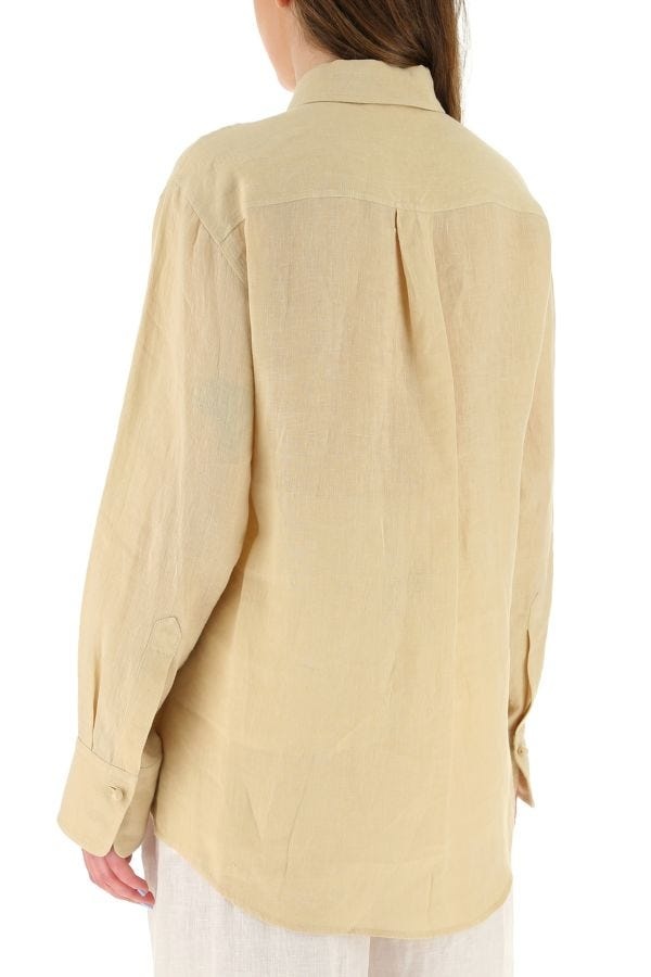 Beige linen oversize shirt - 5