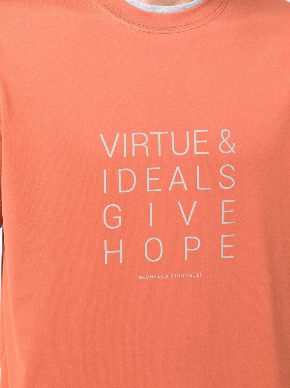 slogan-print round-neck T-shirt - 5