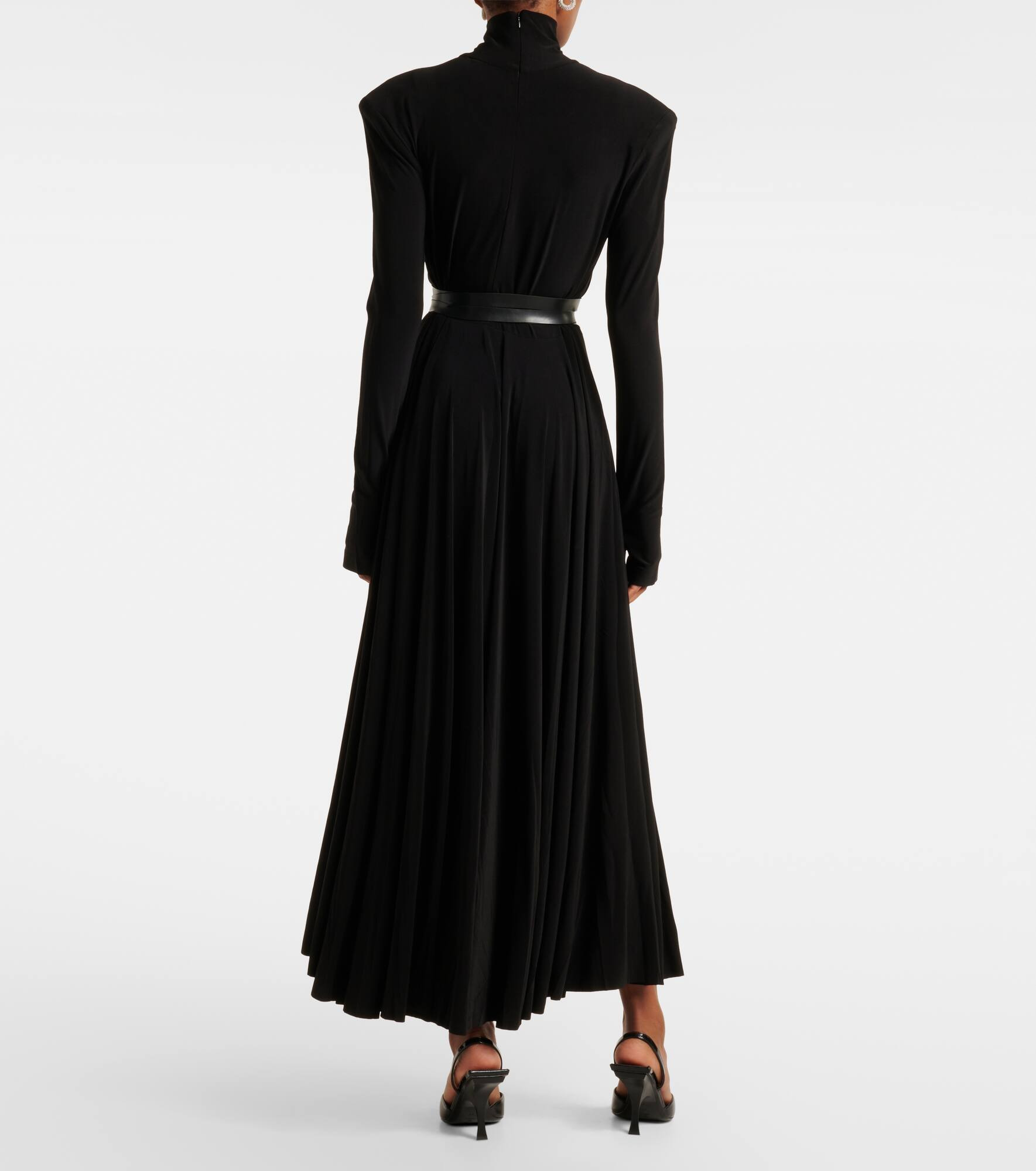 Belted turtleneck midi dress - 3