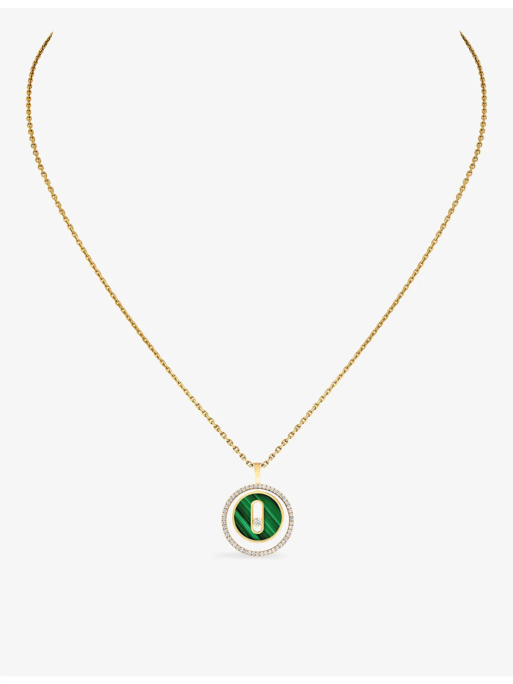 Lucky Move 18ct Yellow-Gold, Malachite And 0.18ct Diamond Necklace - 1
