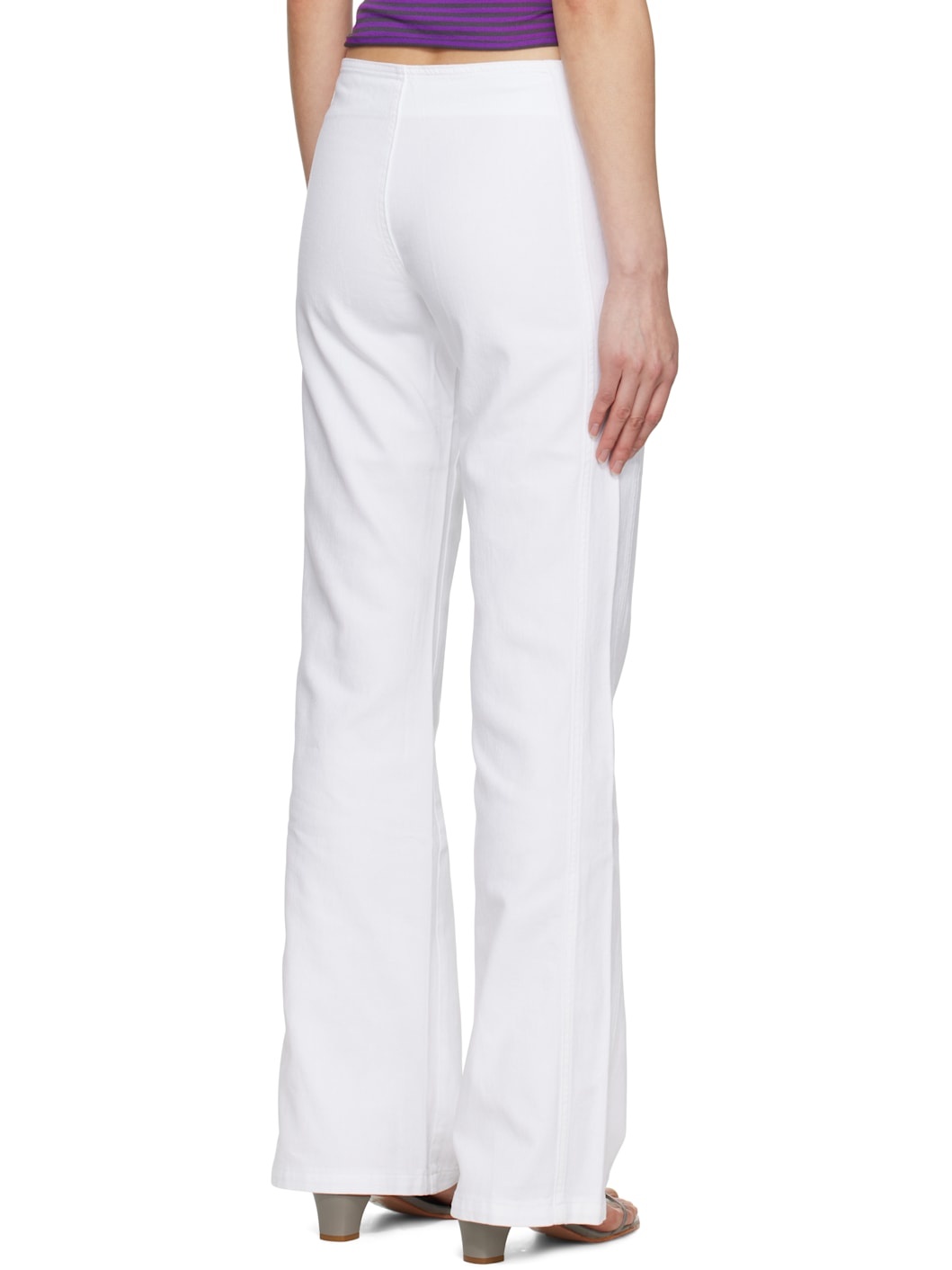 SSENSE Exclusive White Nicole Denim Trousers - 3