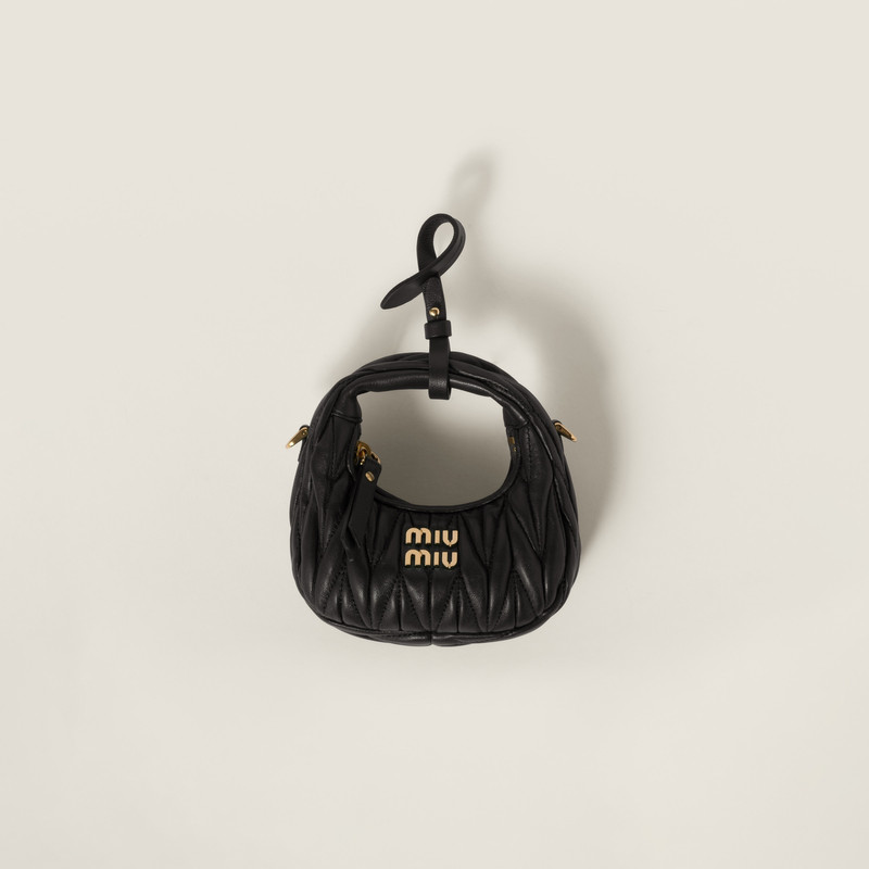 Wander matelassé nappa leather mini hobo pouch 1